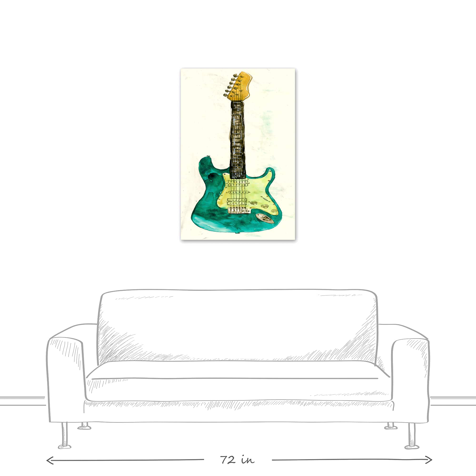 Bright Guitar 24" x 36" Canvas Wall Art