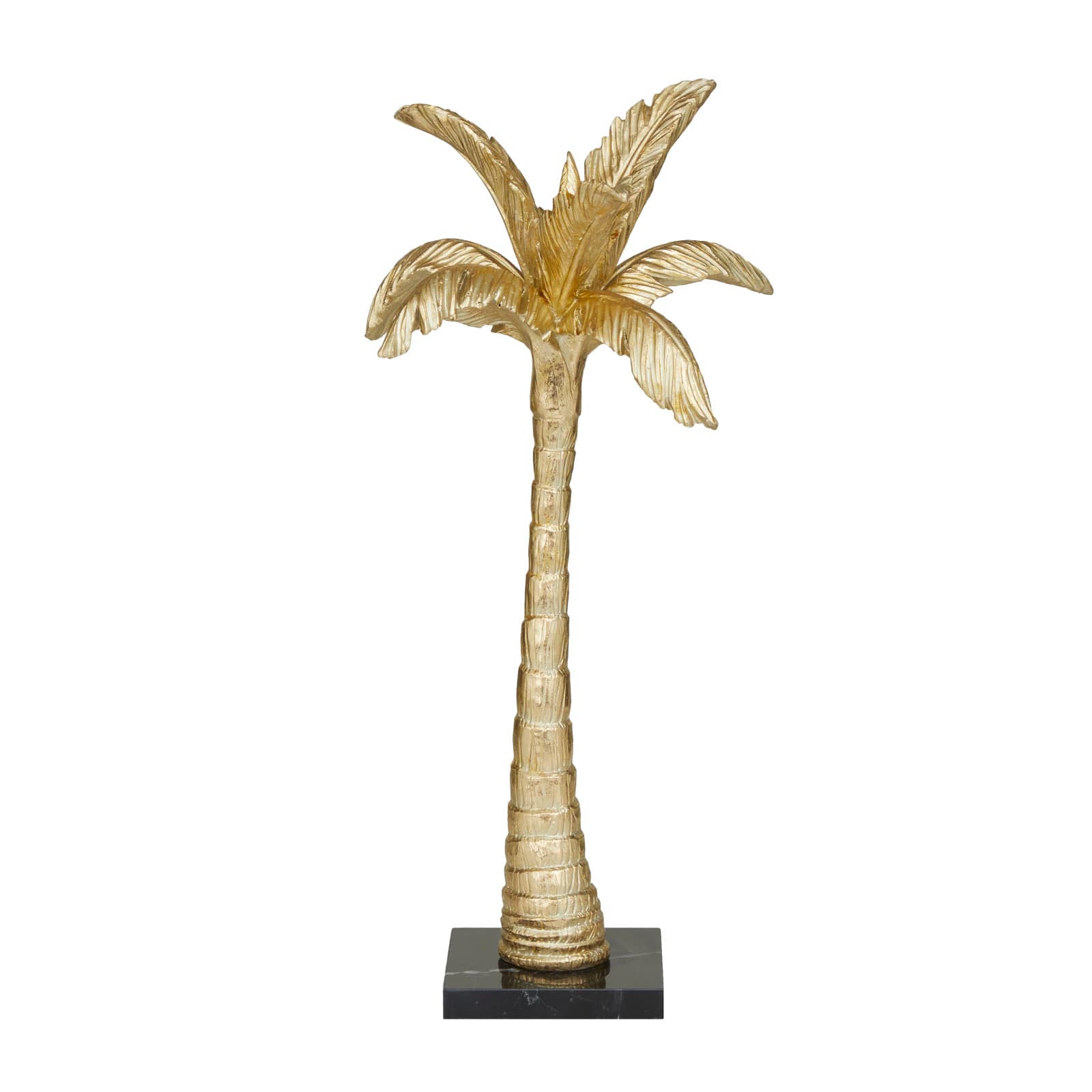 Gold Polystone Coastal Nature Sculpture, 9" x 7" x 20"