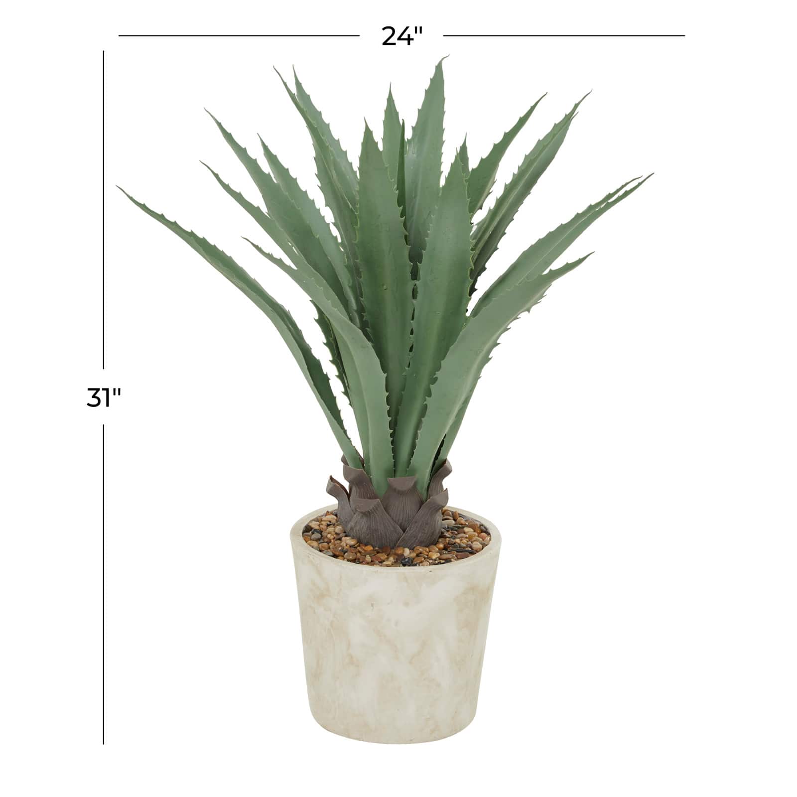 2.5ft. Potted Beige Plastic Contemporary Artificial Foliage