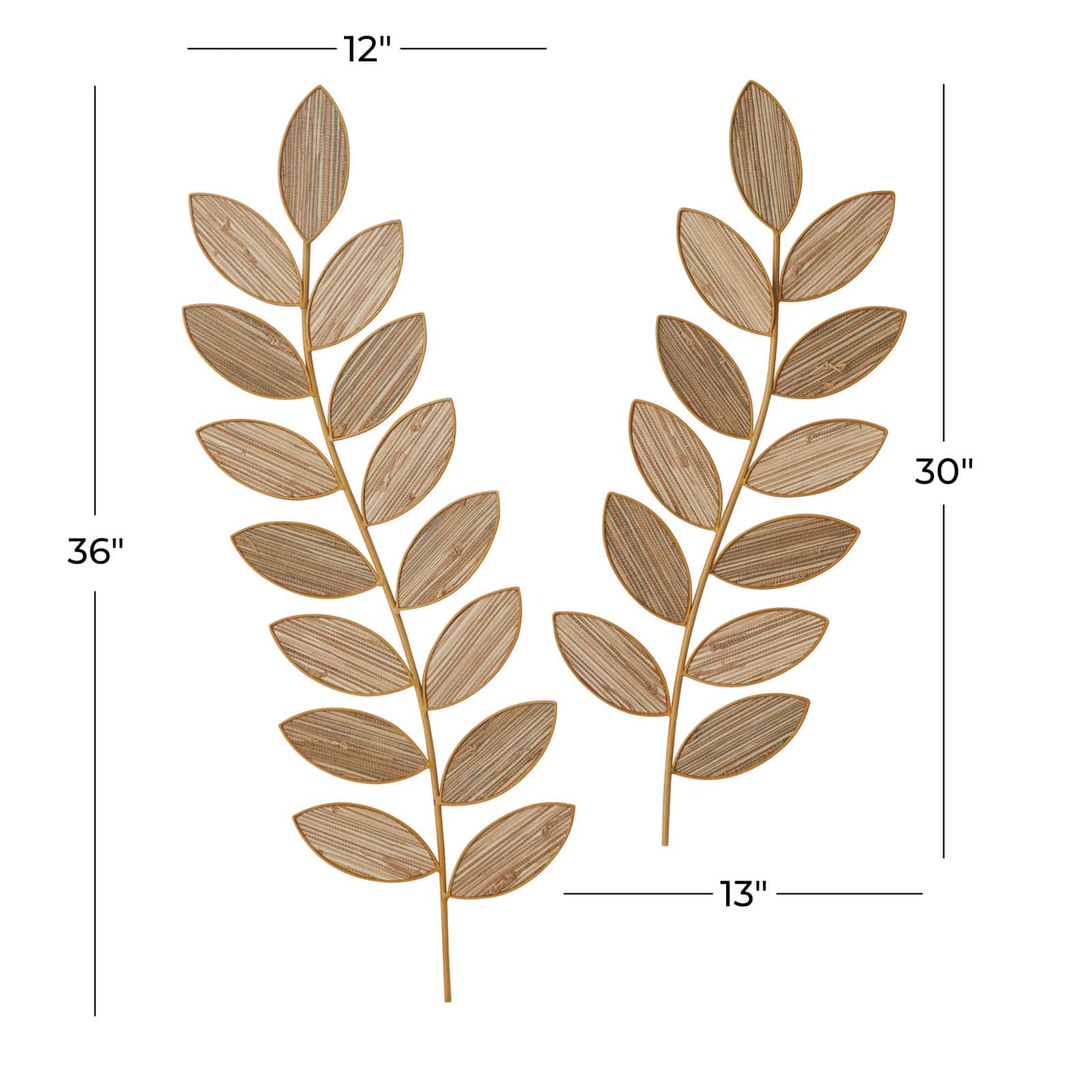 Brown Metal Coastal Wall Decor, Set of 2 36", 30" 