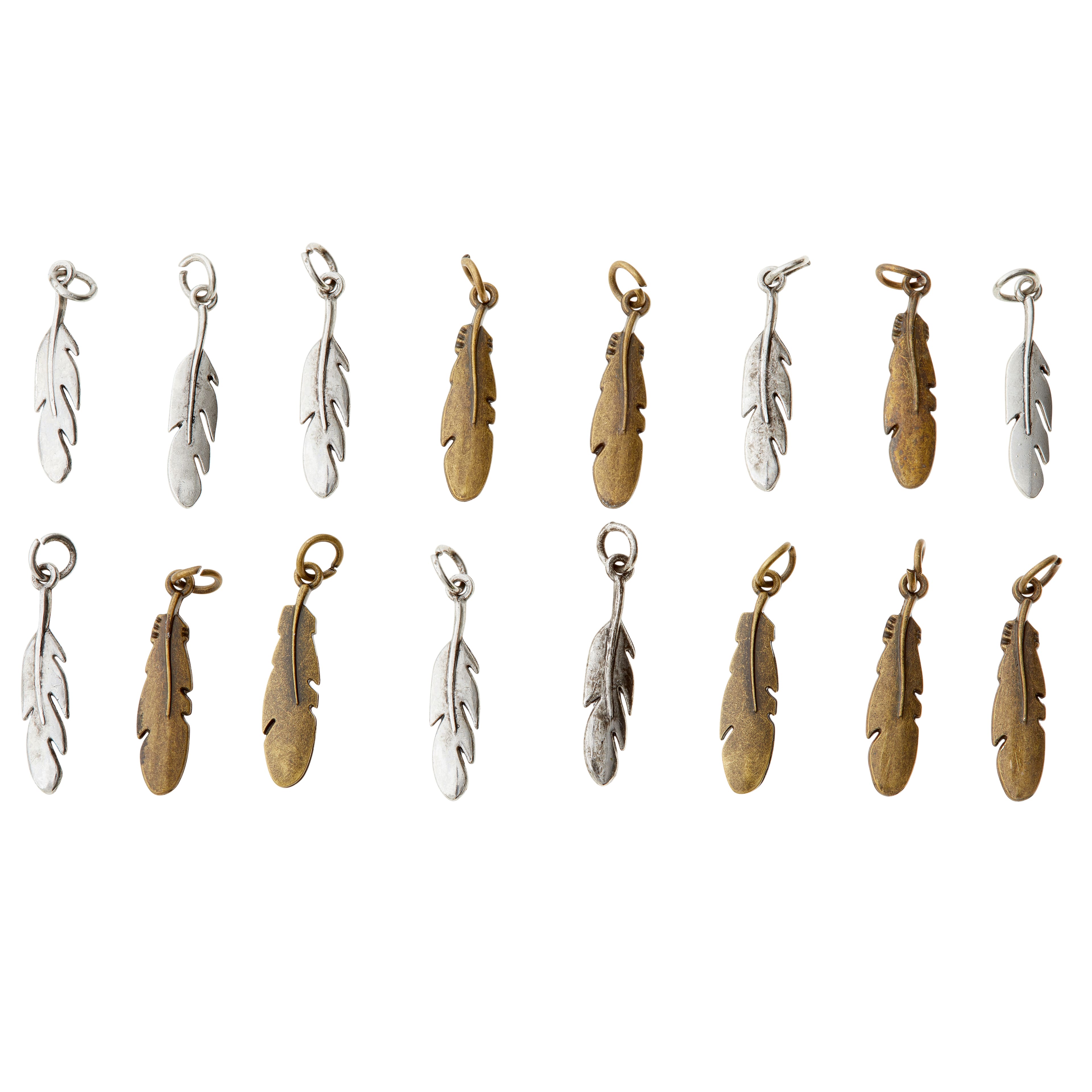 12 Packs: 16 ct. (192 total) Charmalong™ Feather Charms by Bead Landing™