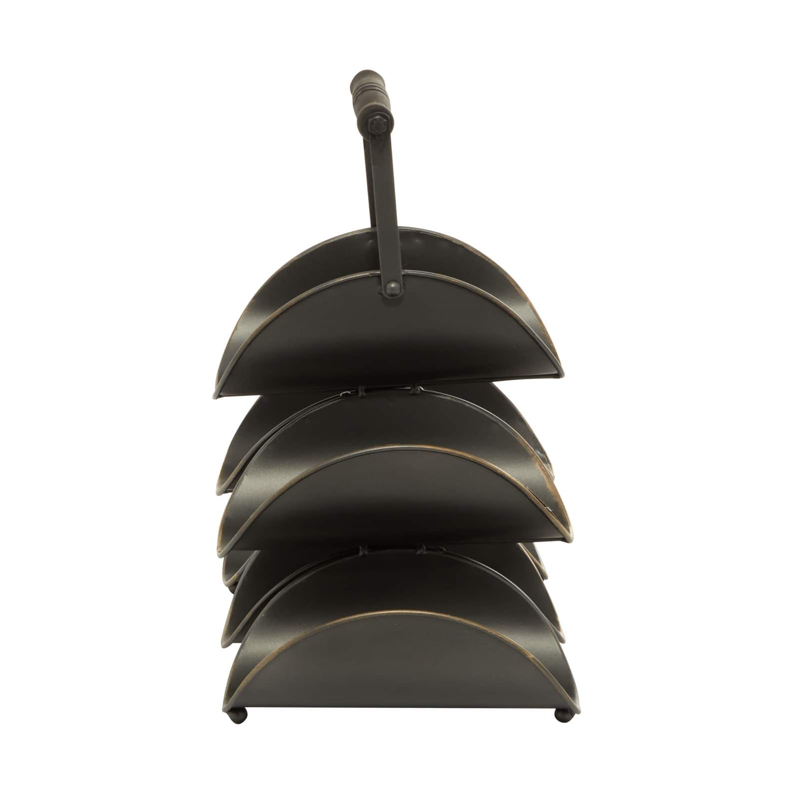 15" Black Metal Industrial Wine Rack