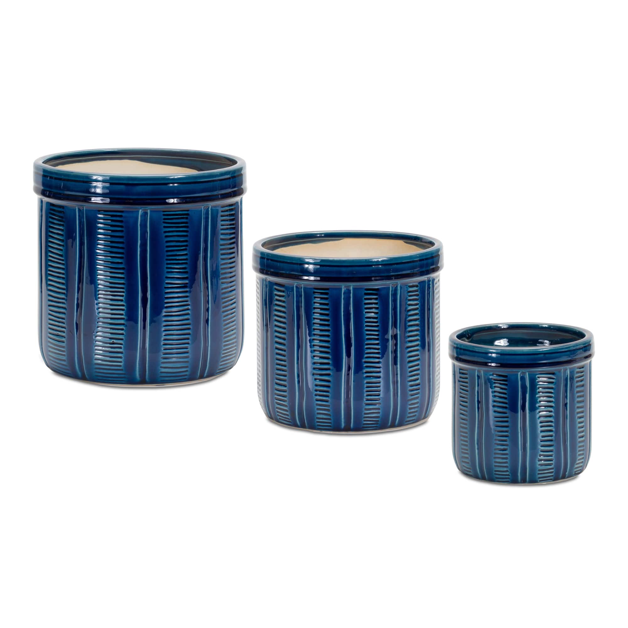Navy Terra Cotta Pot Set
