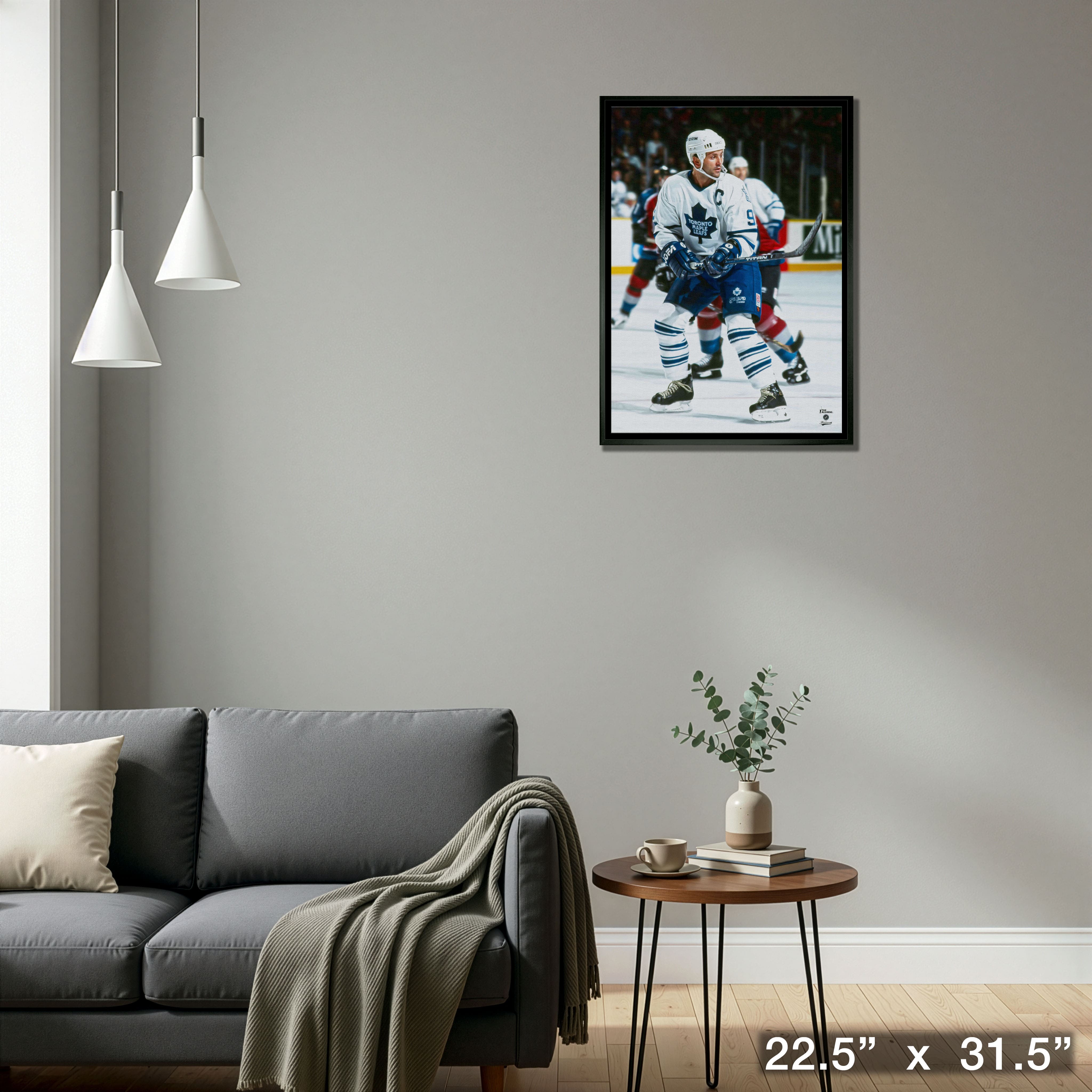 Doug Gilmour 20" x 29" Framed Canvas Maple Leafs Action-V 22.5" x 31.5"