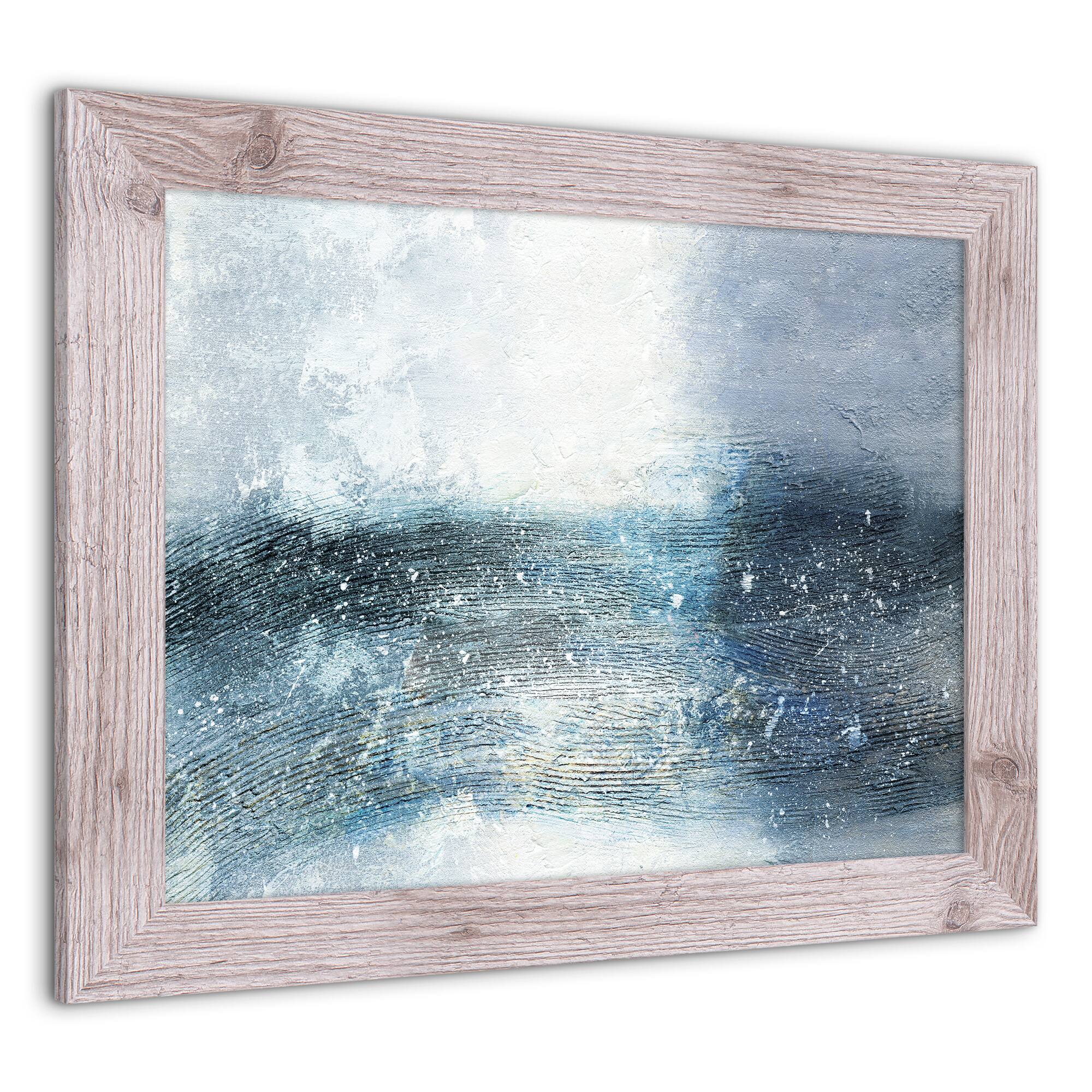 Galaxy Abstract Blues Wall Print in Western Frame
