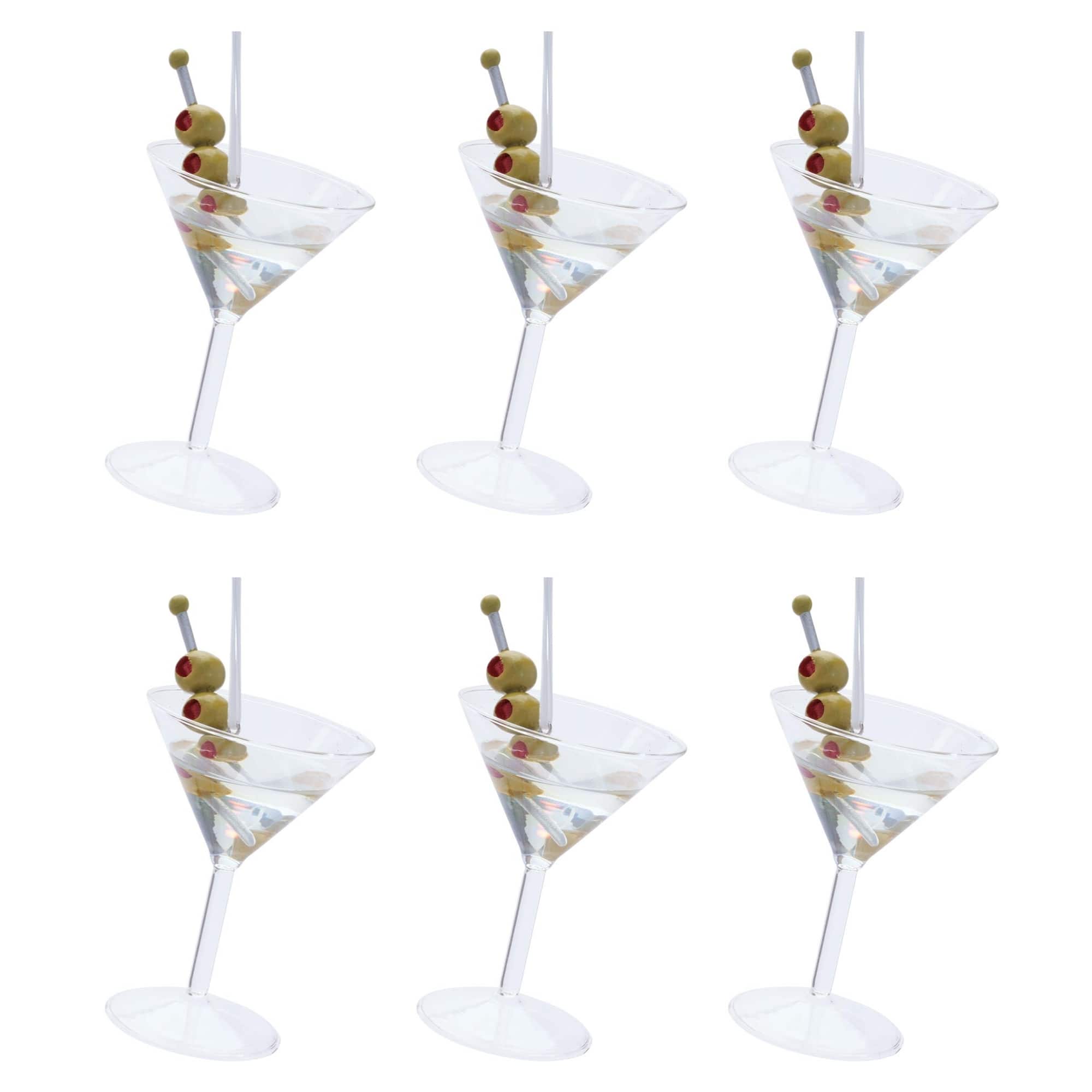 Melrose 5.75" Martini Glass Ornaments, 6ct.