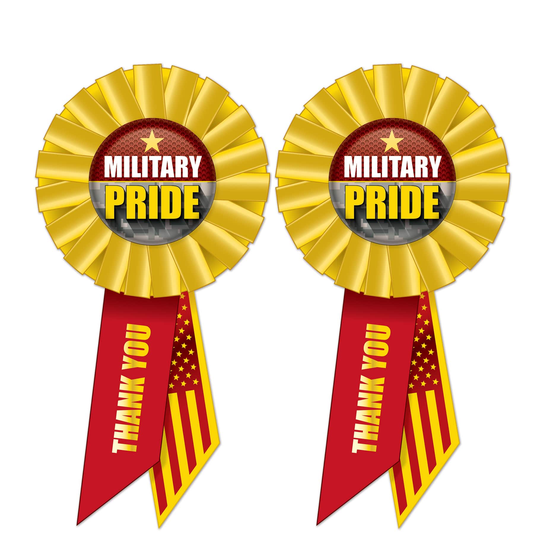 Beistle Military Pride Rosettes, 2ct.