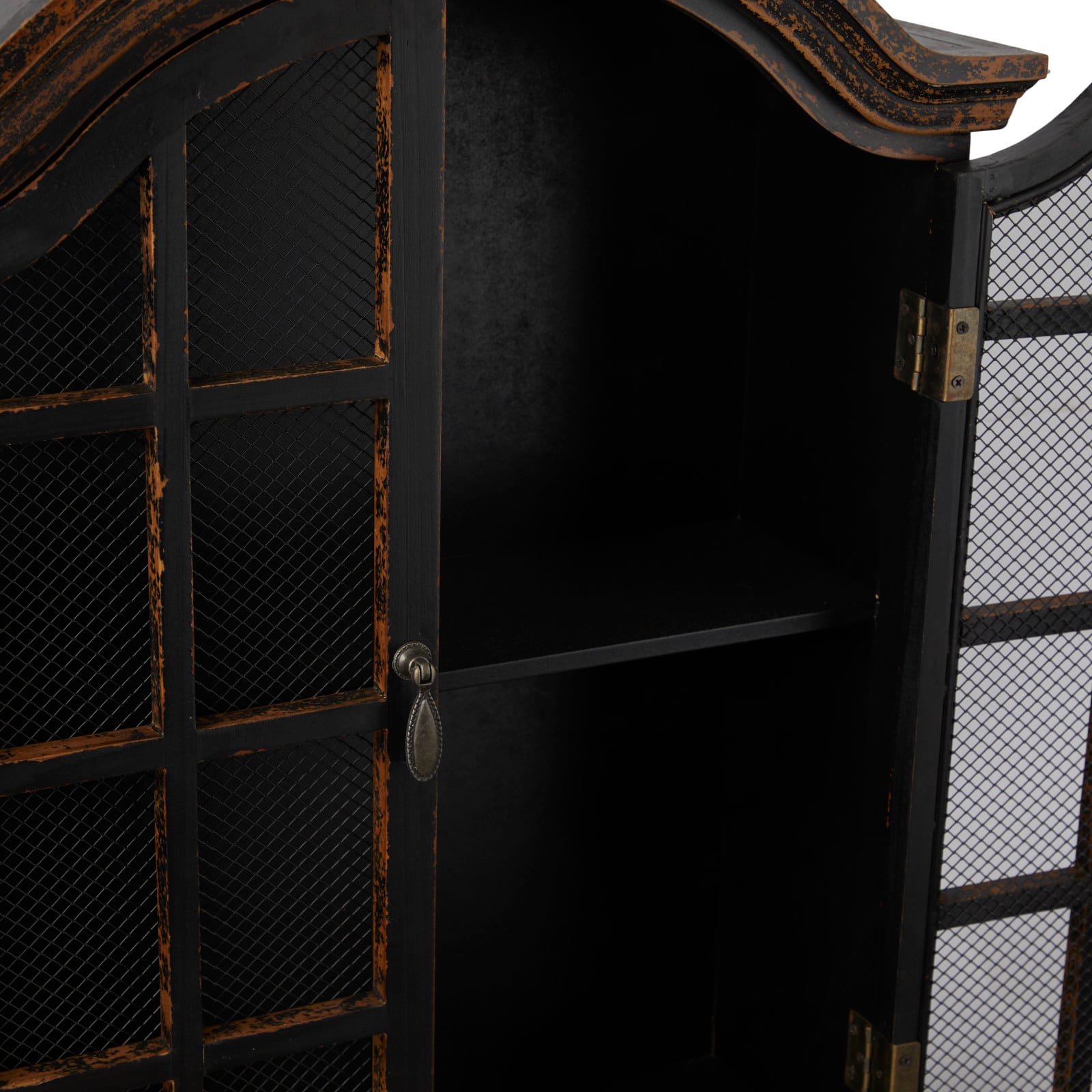 Black Traditional Wall Shelf, 22" x 8" x 28"