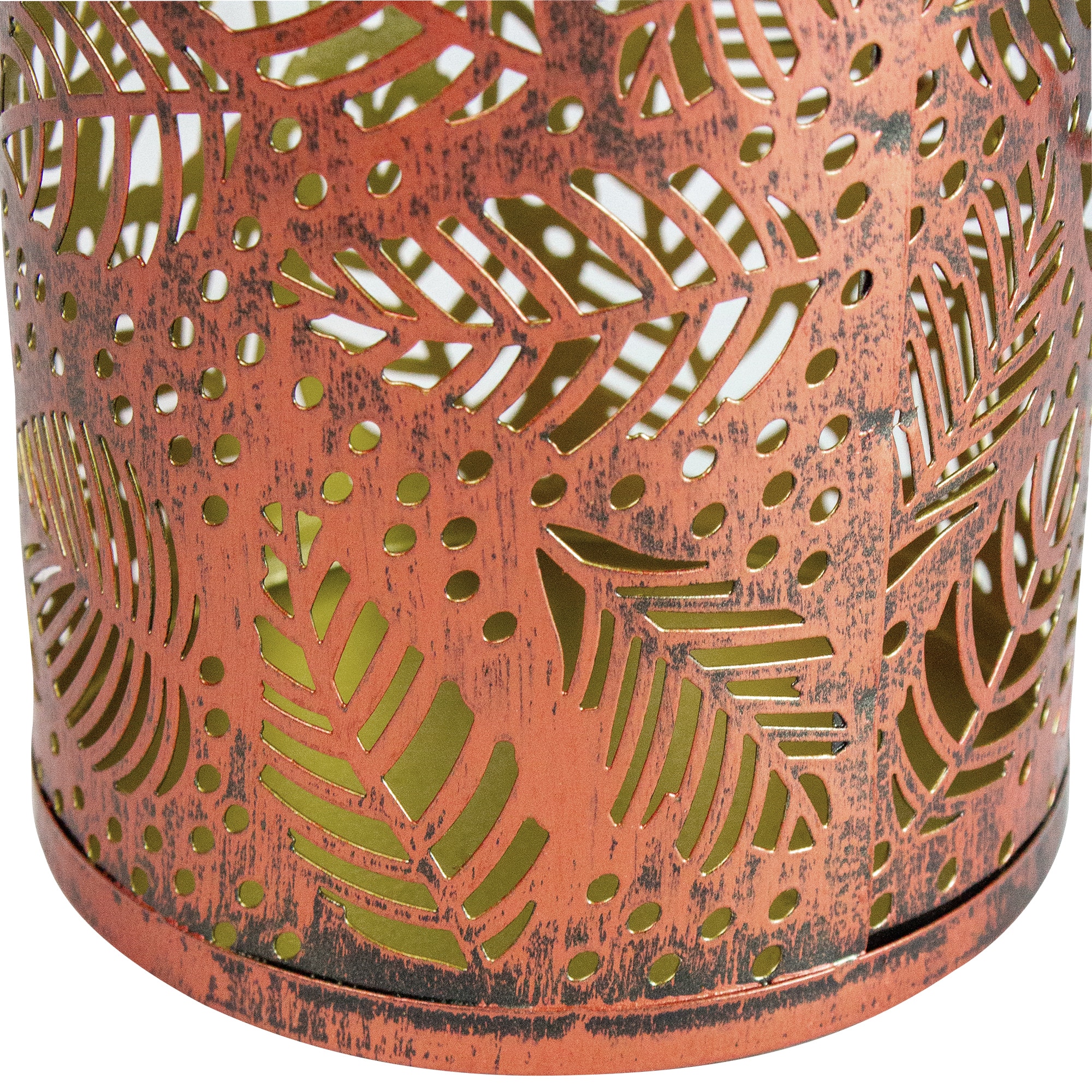 8" Bronze Foliage Outdoor Solar Lantern with Handle