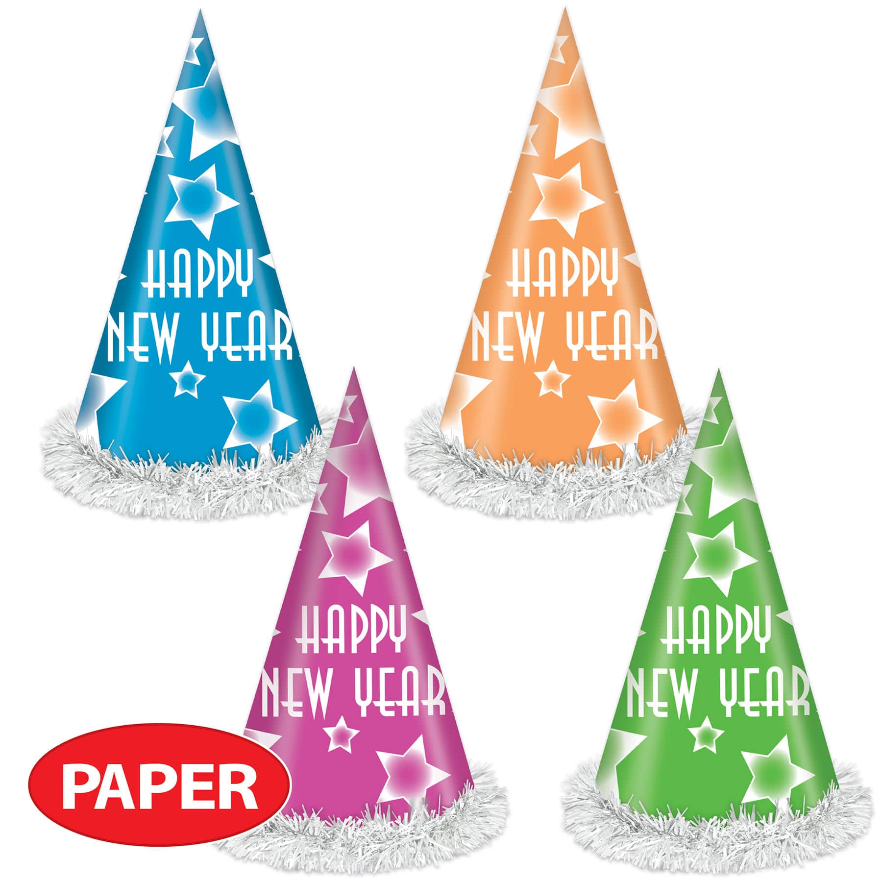 Beistle 12" Happy New Year Party Hats, 25ct.