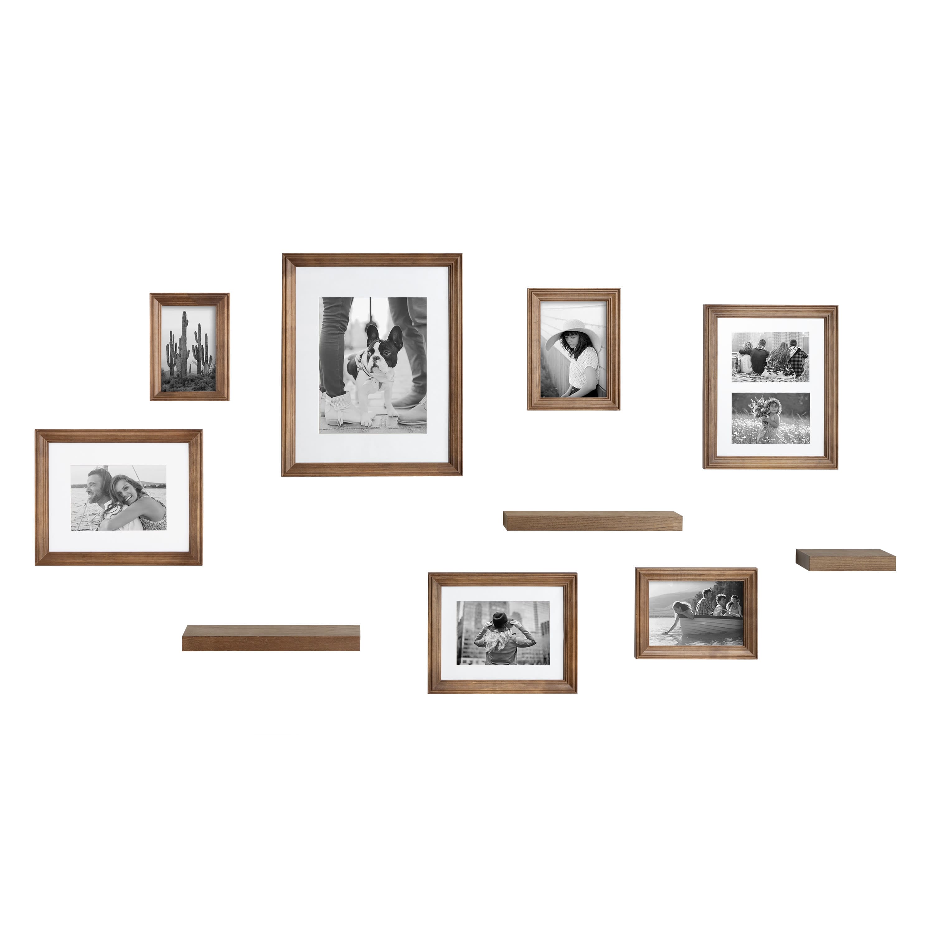 Kate and Laurel Bordeaux Gallery Wall Frame & Shelf Set