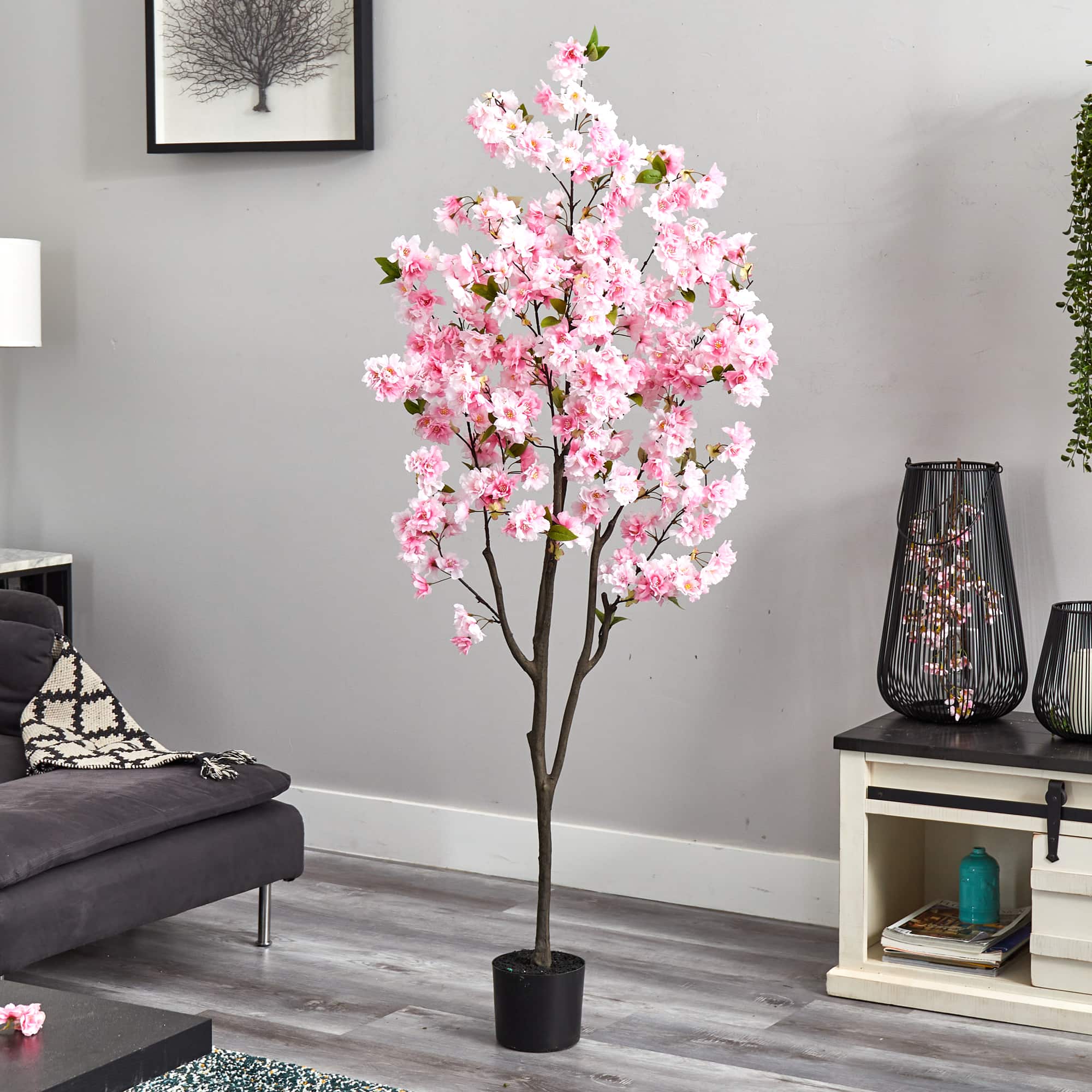 6ft. Potted Pink Cherry Blossom Artificial Tree