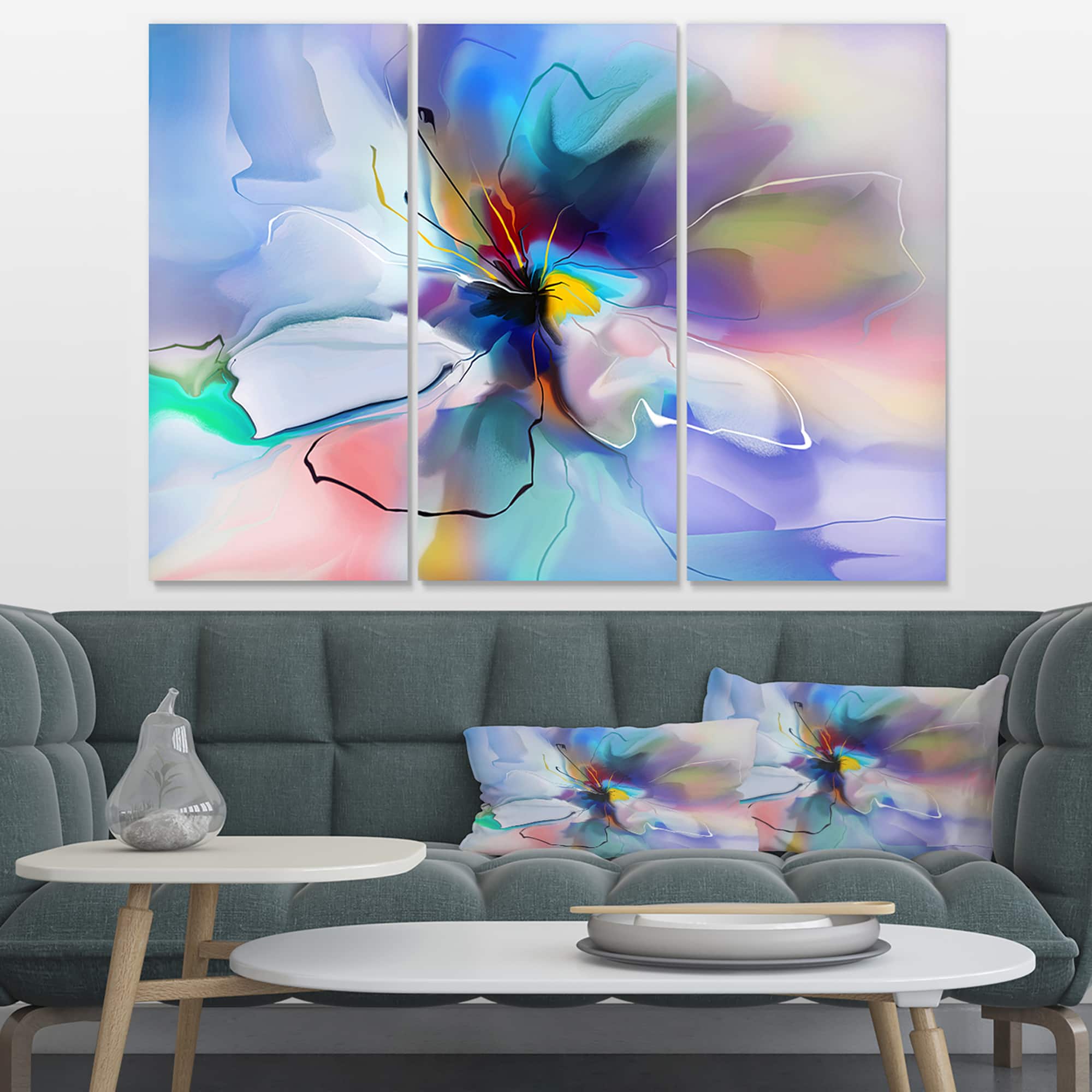 Designart - Abstract Creative Blue Flower