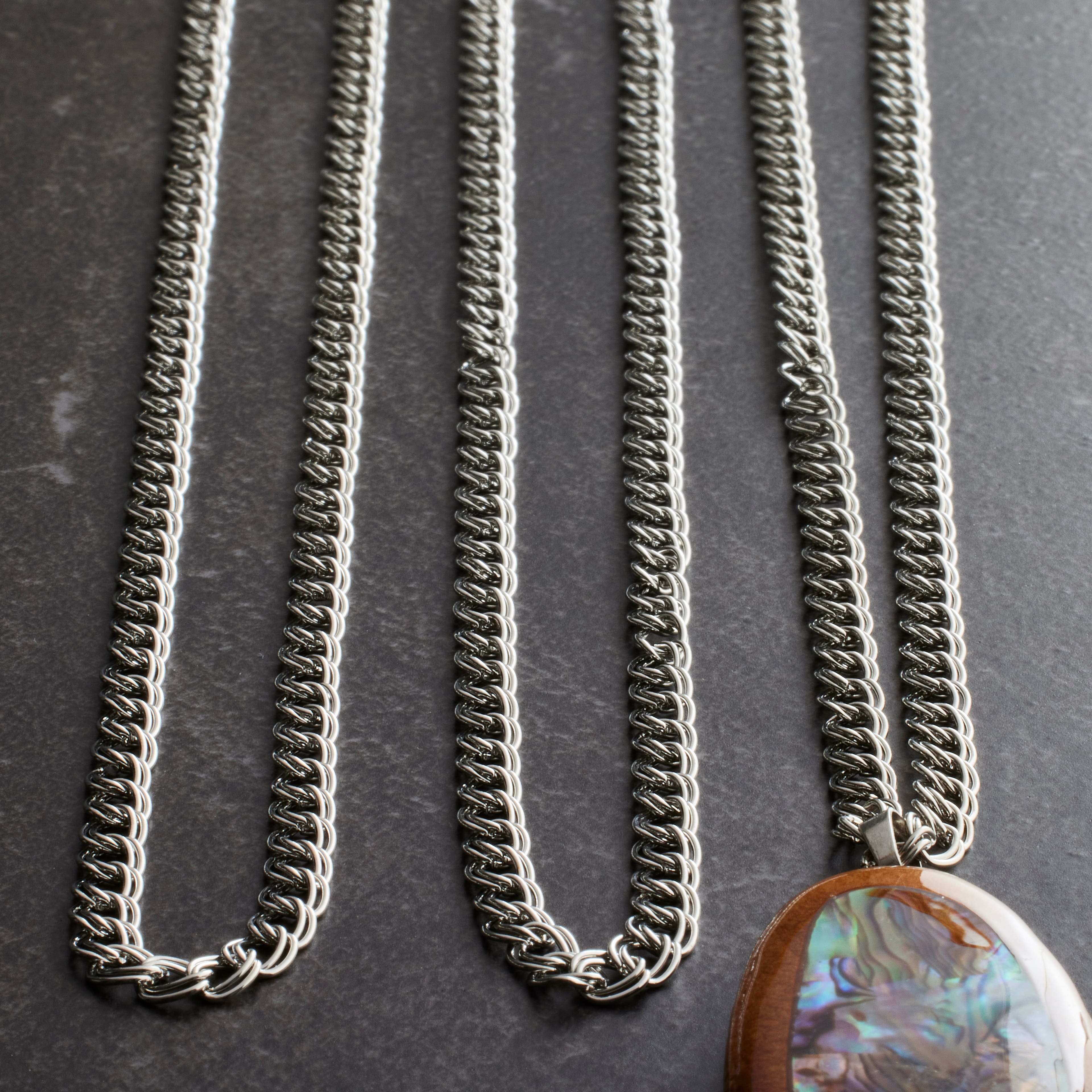 12 Packs: 3 ct. (36 total) Rhodium Double Link Chain Necklaces By Bead Landing™