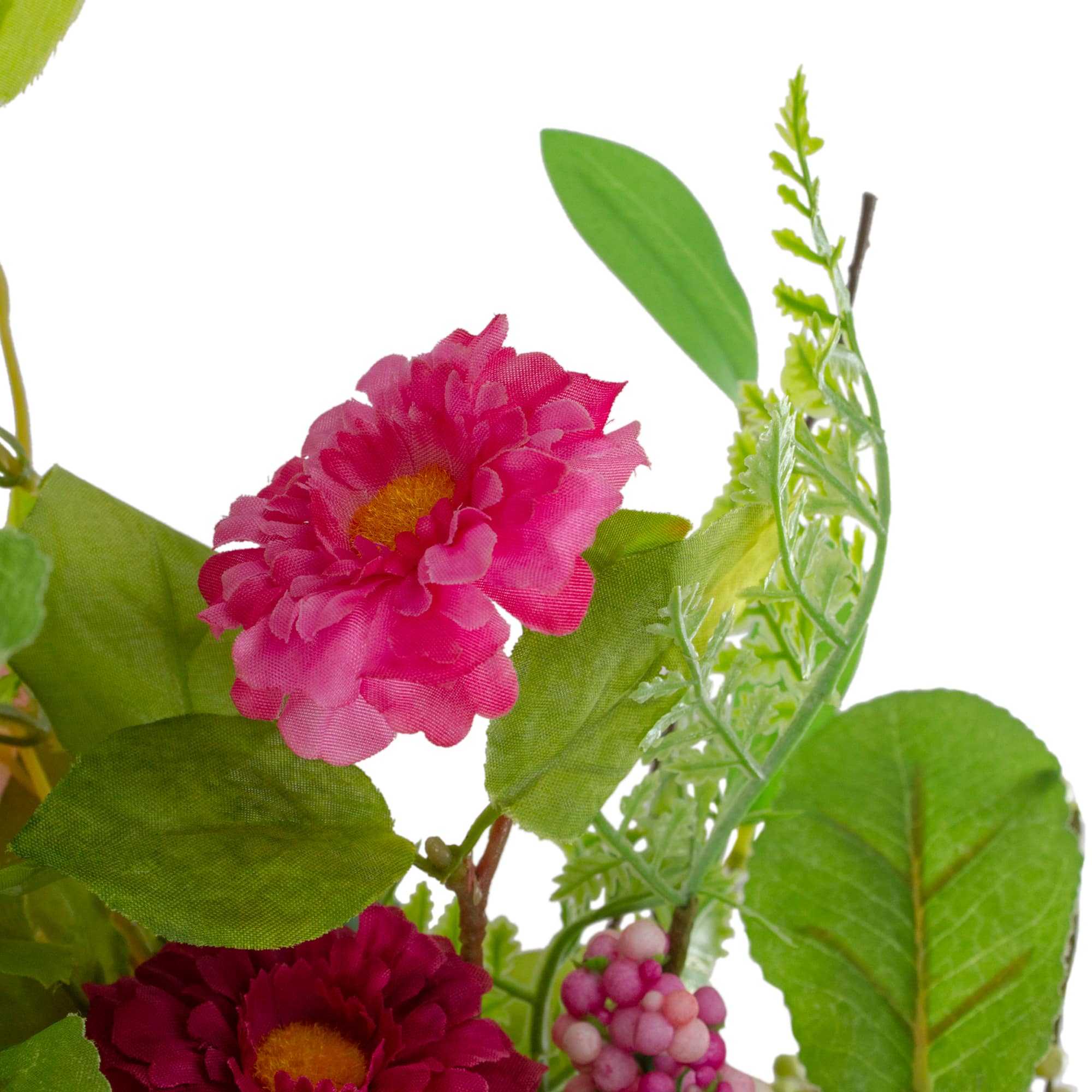 23" Pink Chrysanthemum & Hydrangea Floral Spring Wreath