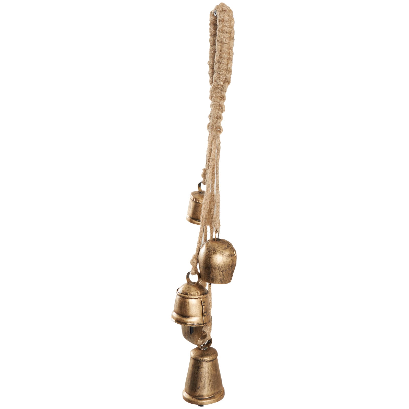 22" Metal Decorative Cow Bell with Jute Hanging Rope