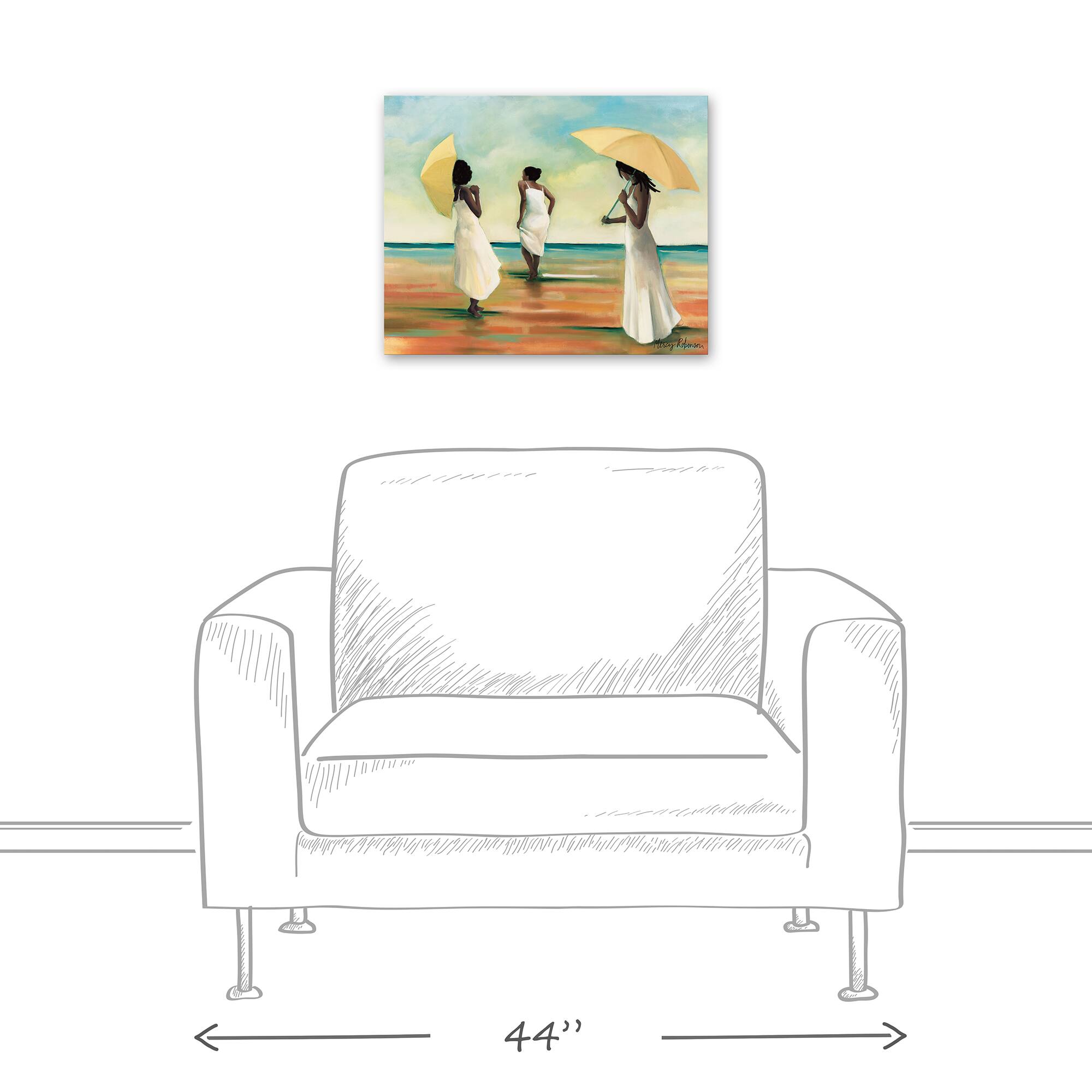 Umbrella Ladies 20" x 16" Canvas Wall Art
