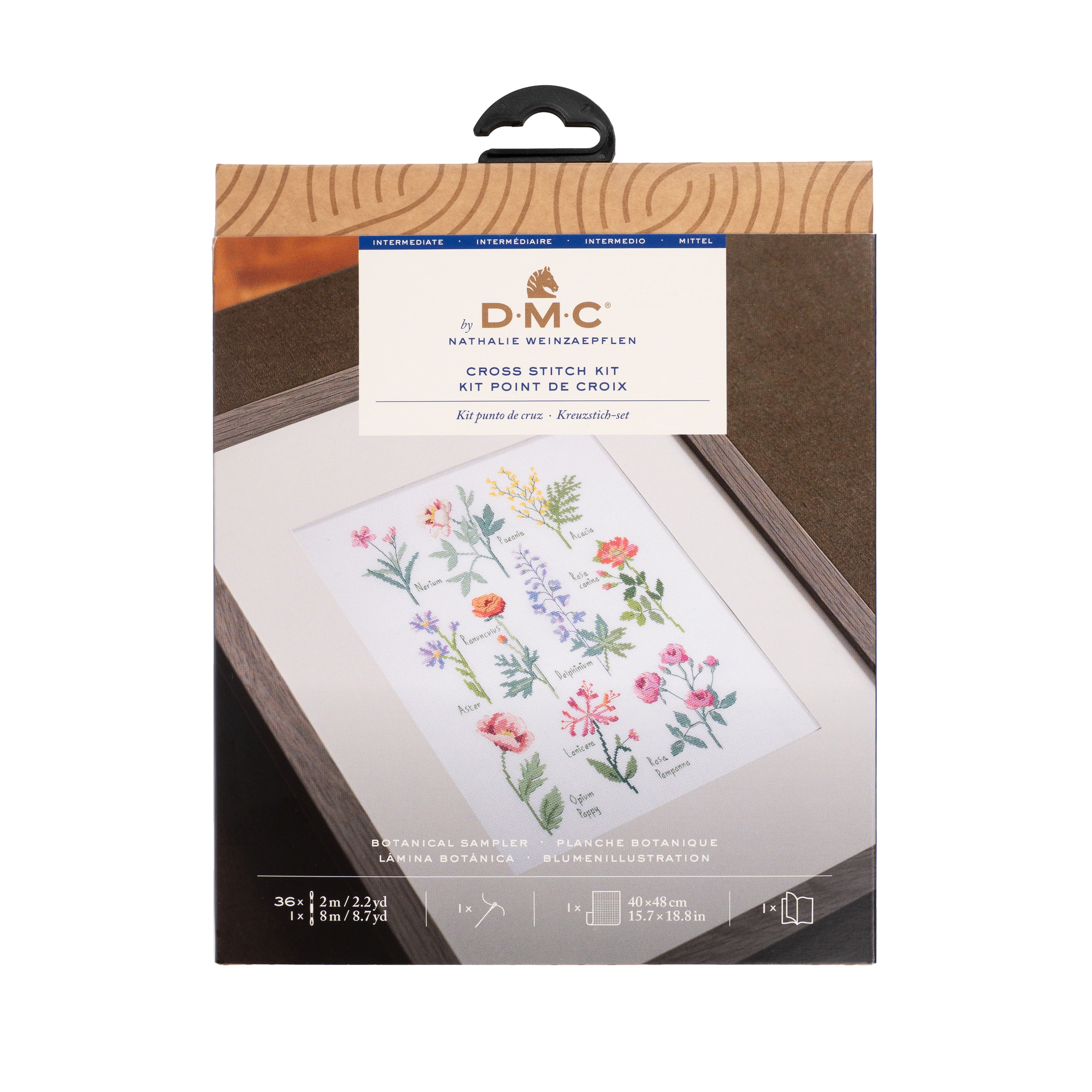 DMC® Botanical Sampler Designer Collection Intermediate Cross Stitch Kit