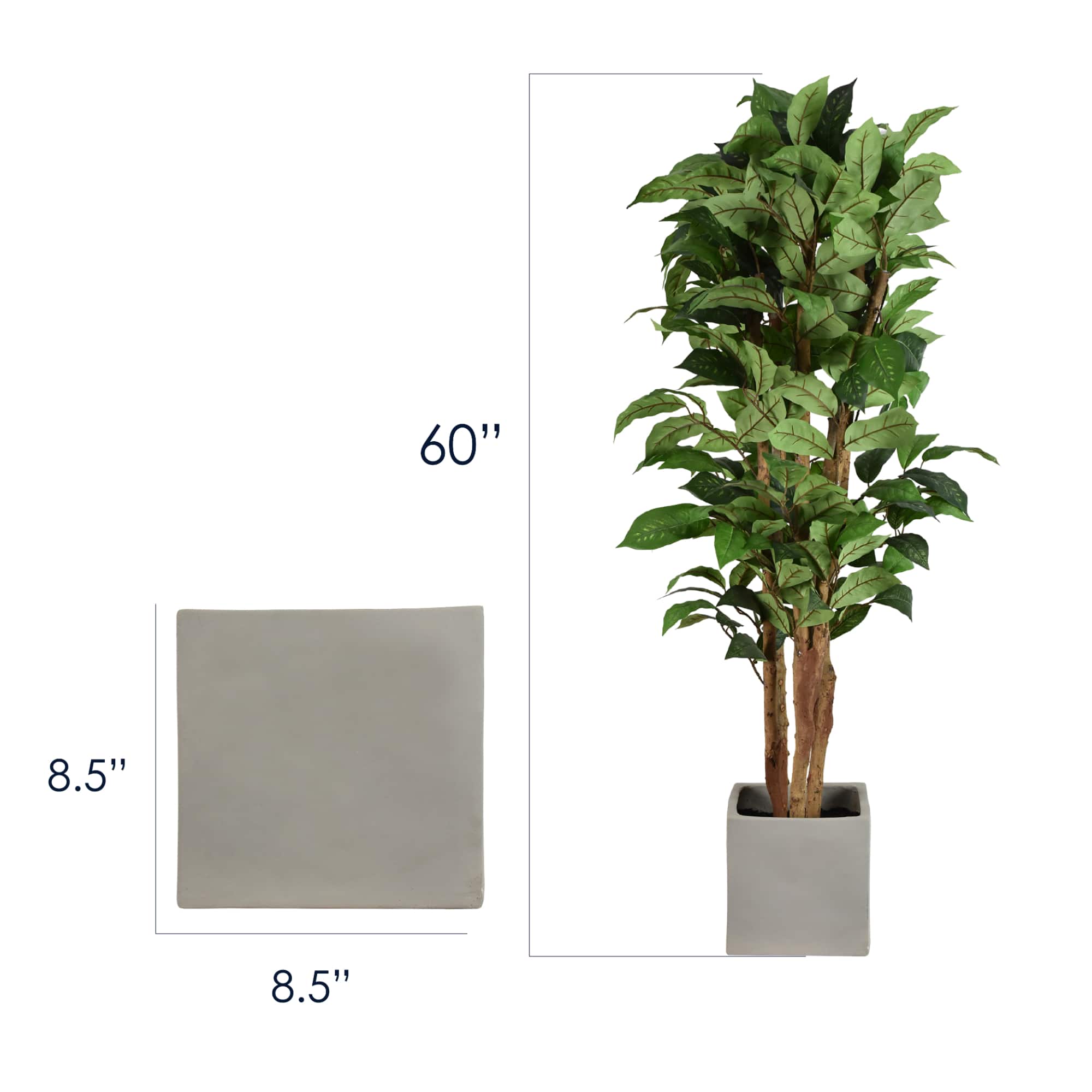 American Art Decor 5ft Artificial Coffee Tree in Cement Pot Faux Plant