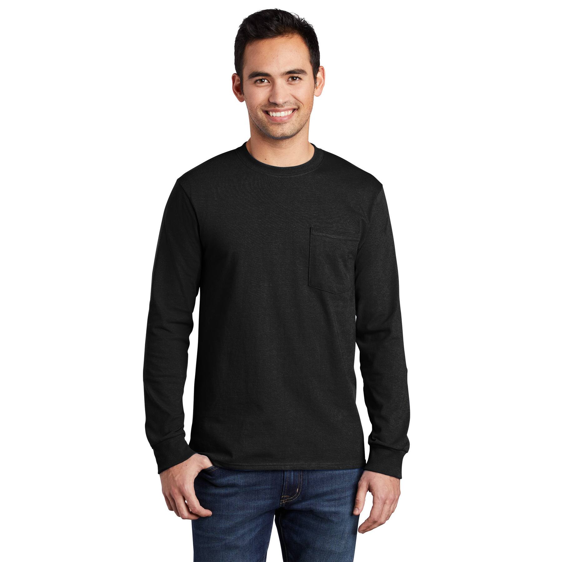 Port & Company® Long Sleeve Essential Pocket T-Shirt