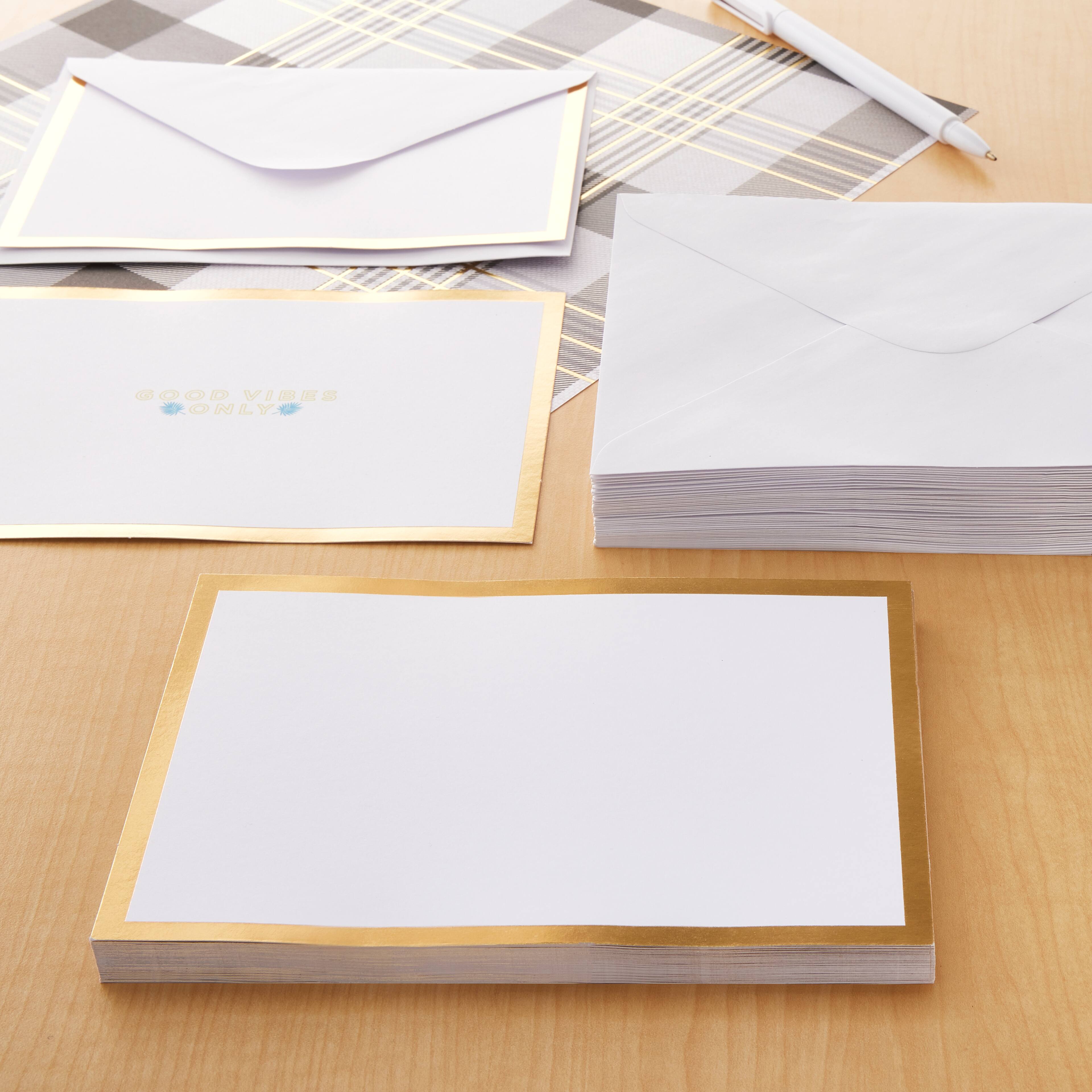 Gold Foil Flat Cards & Envelopes by Recollections™, 5" x 7"