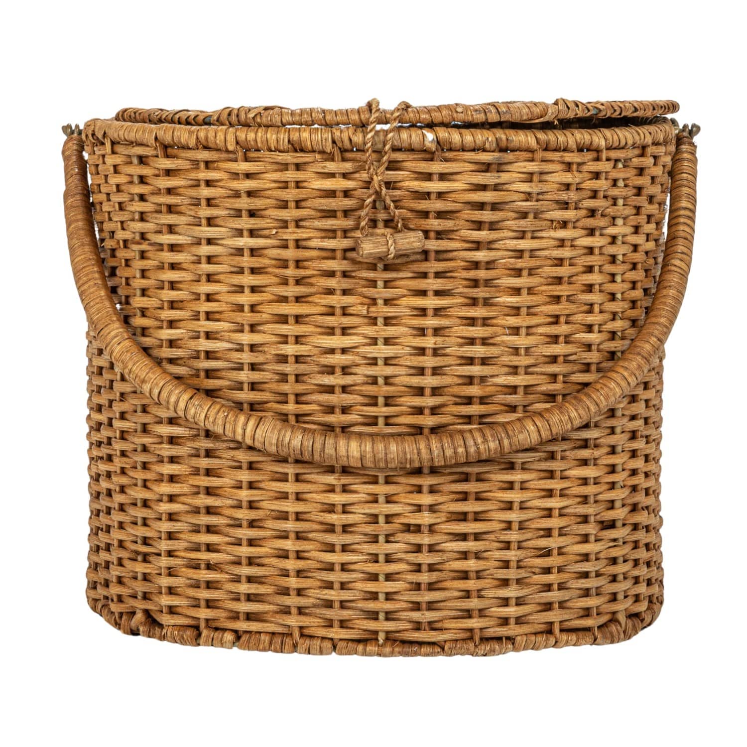 Hello Honey® Natural Oval Wicker Picnic Basket with Open Side Compartment