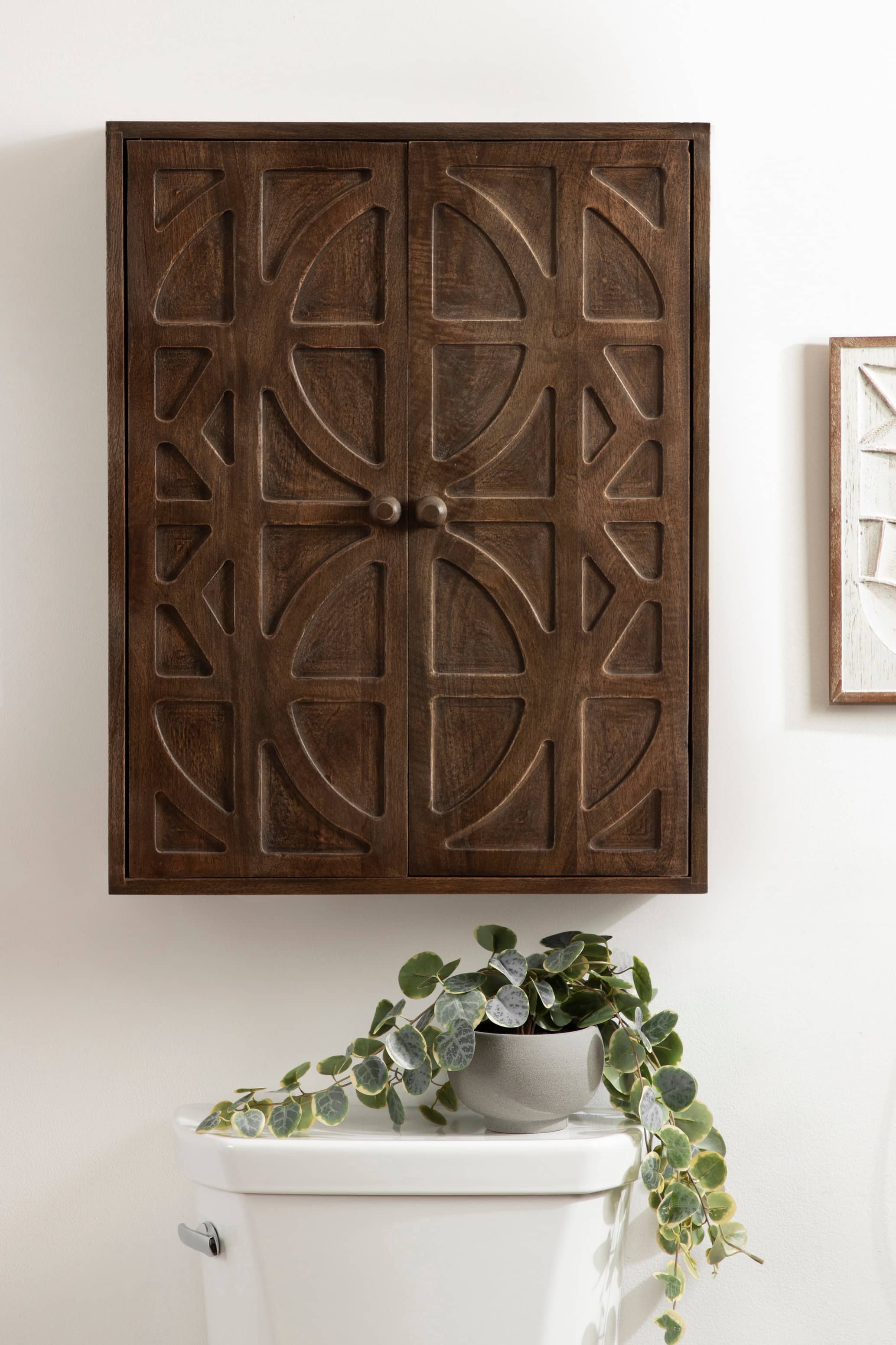 Kate and Laurel Galliene Wood Wall Cabinet with Two Shelves