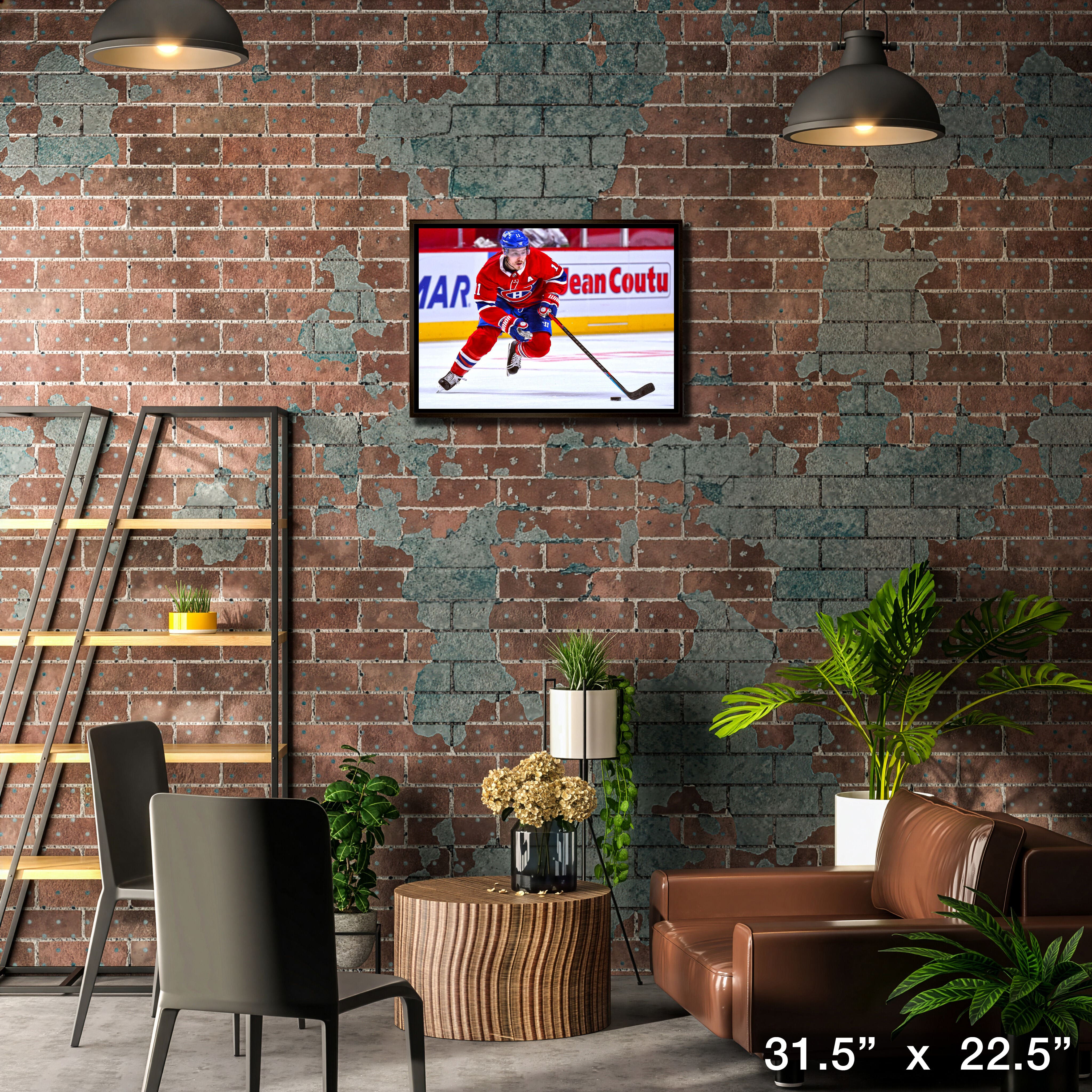 Brendan Gallagher Montreal Canadiens Framed 20" x 29" Skating Canvas 31.5" x 22.5"