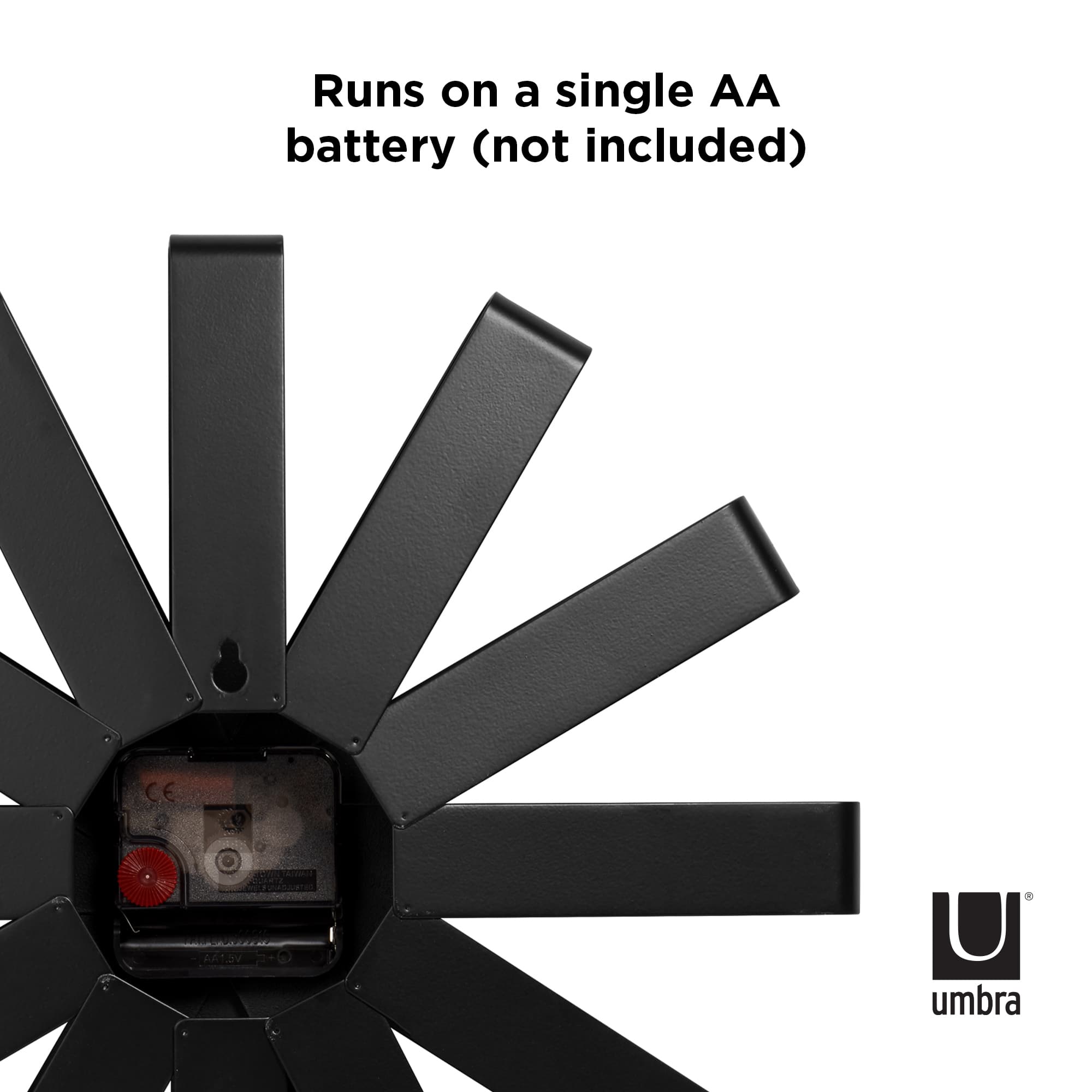 Umbra 12" Black Ribbon Round Wall Clock