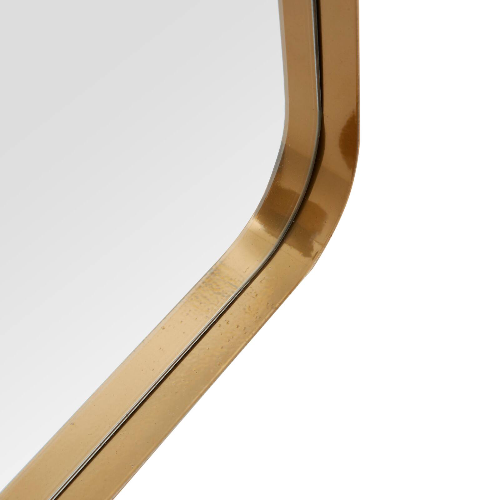Gold Iron Contemporary Wall Mirror, 13" x 13" x 2"