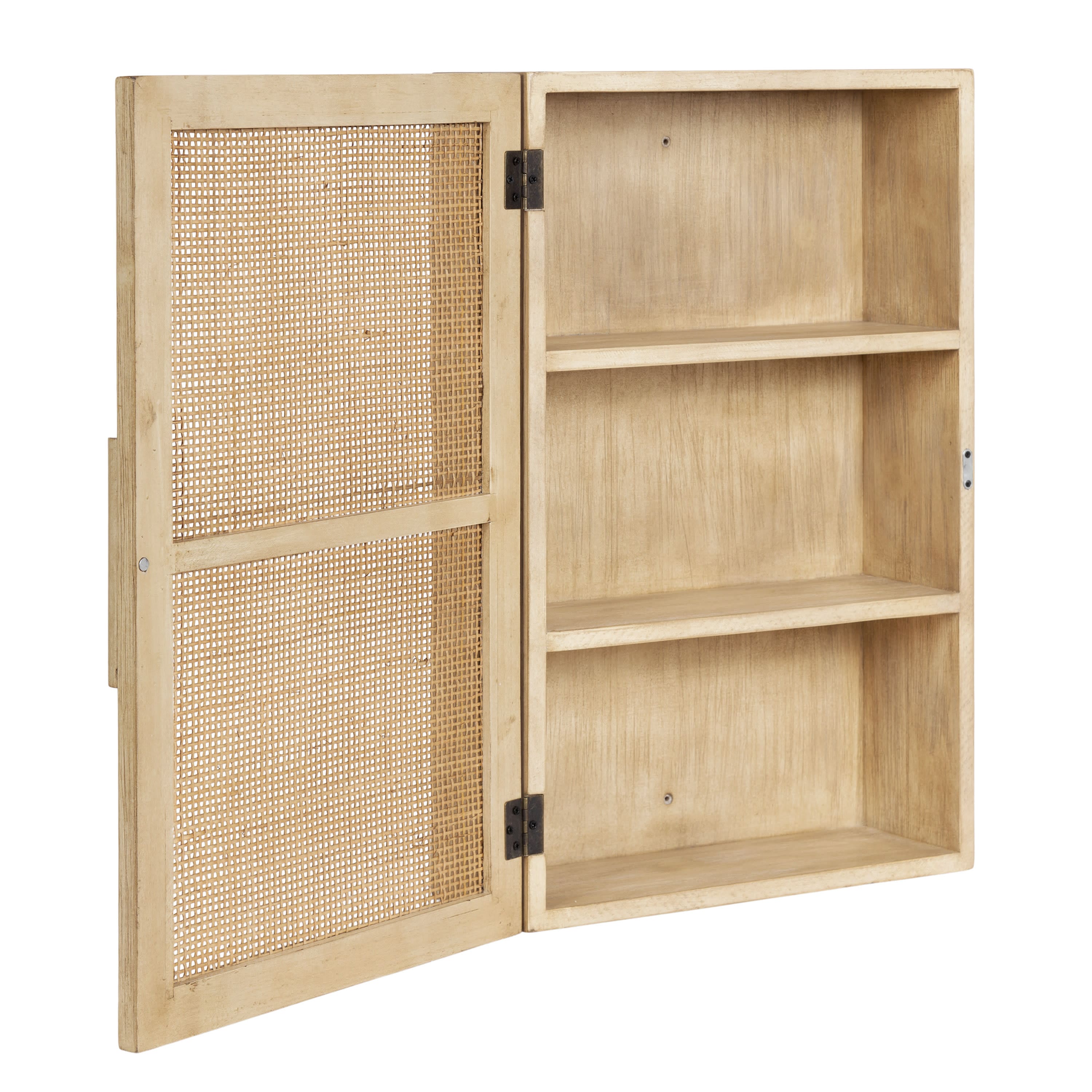 Kate and Laurel Ori Rattan Wall Cabinet