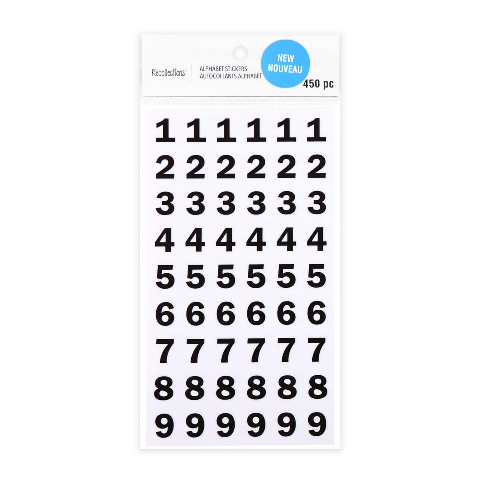 12 Pack: Black Number Stickers by Recollections™