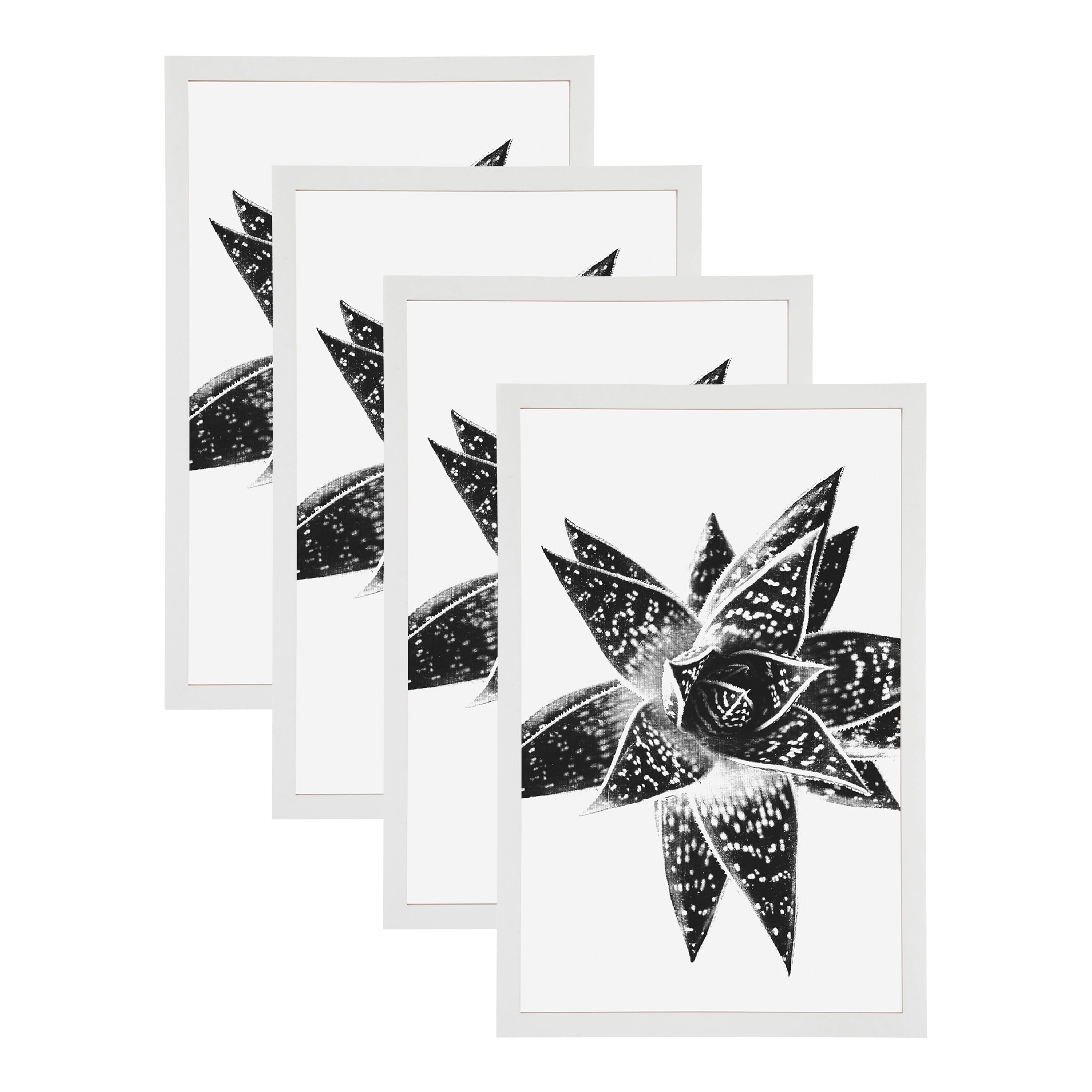 Kate and Laurel 12" x 18" White Gallery MDF Picture Frames with 11" x 17" Mat, 4ct.