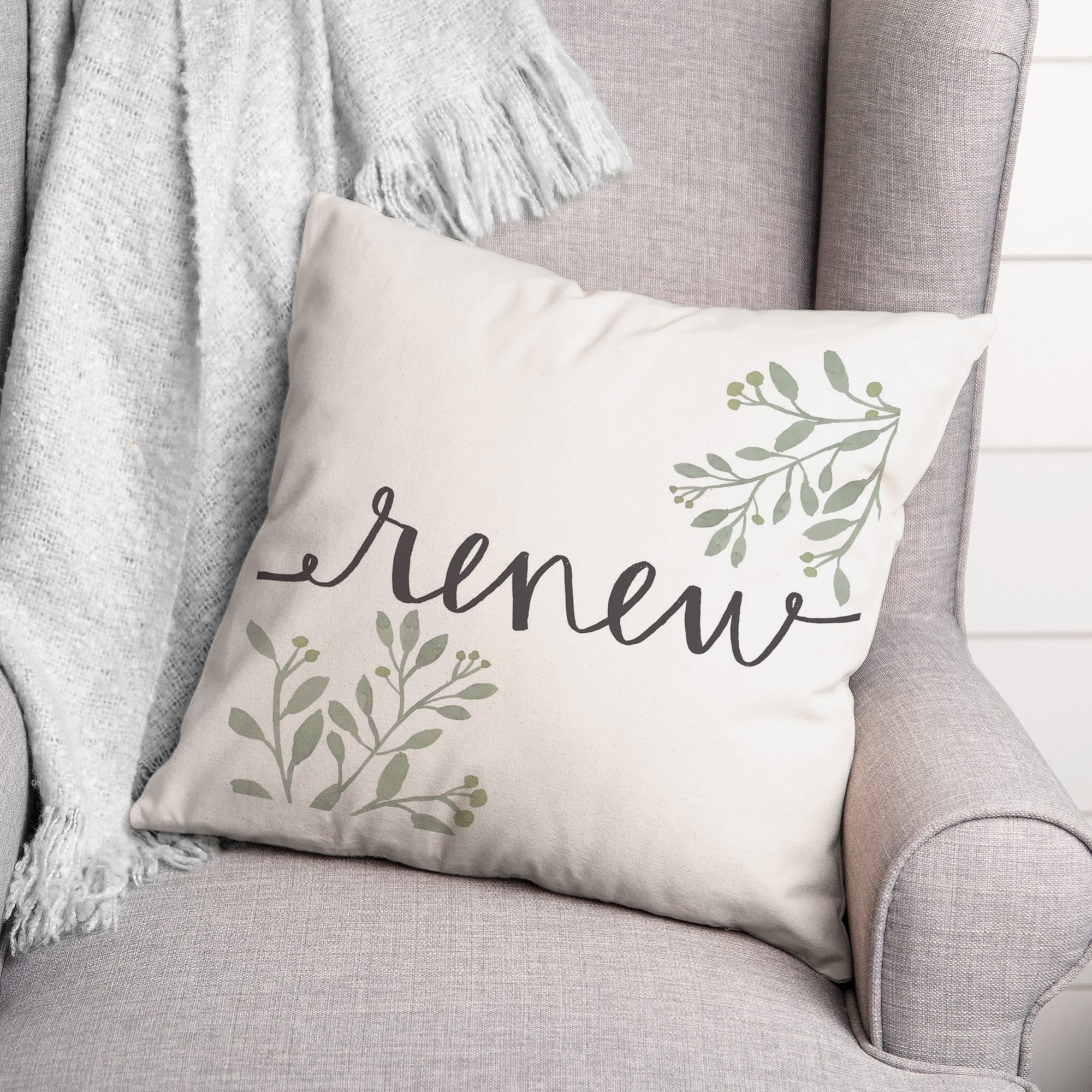 Renew Floral 18" x 18" Throw Pillow