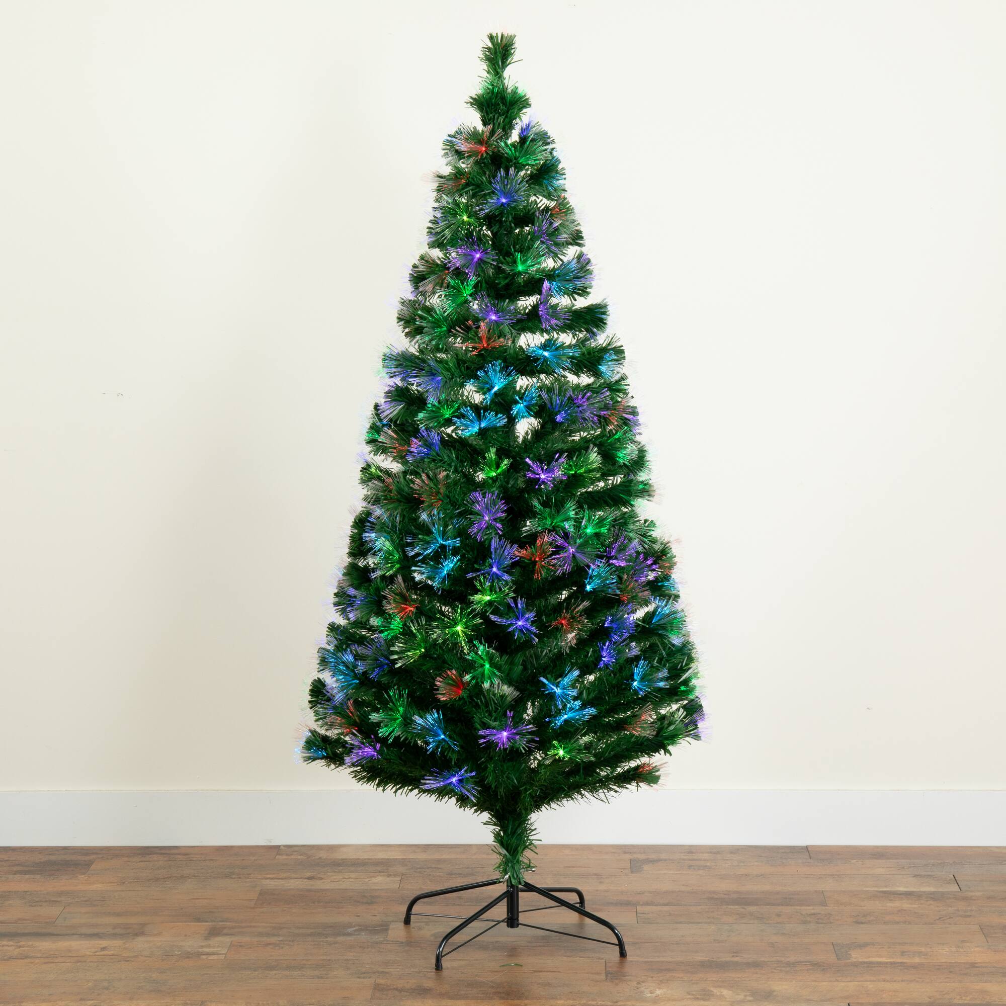 6ft. Fiber Optic Multicolor LED Lights Pine Artificial Christmas Tree