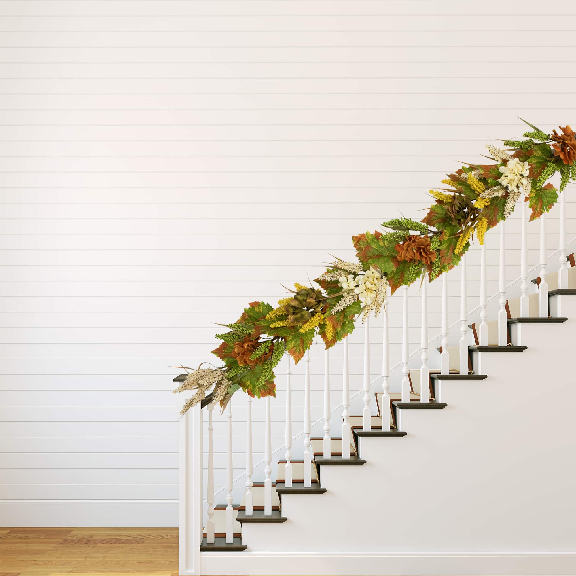 5ft. Flowers with Wheat Artificial Fall Harvest Garland
