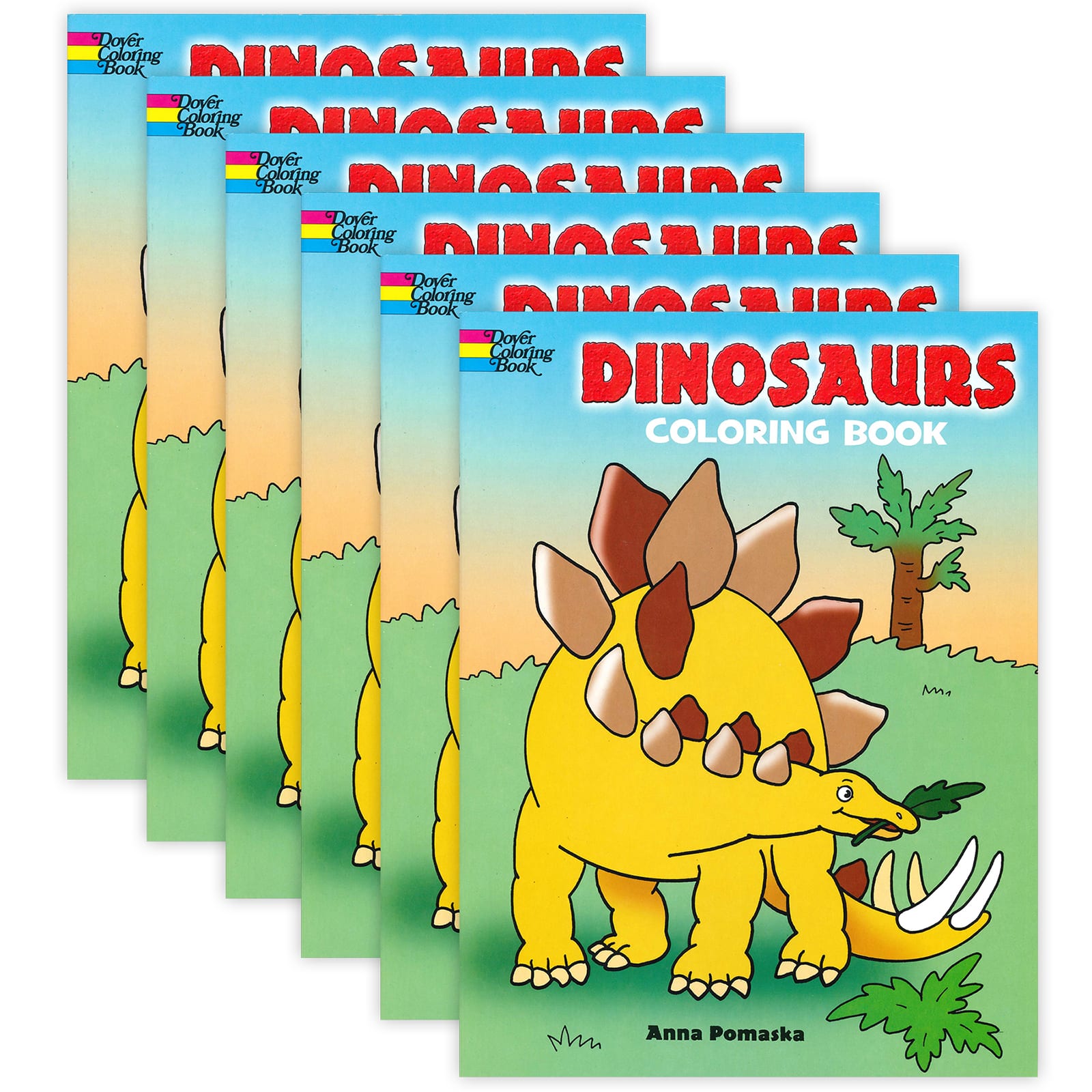 Dover Dinosaurs Coloring Book, Pack of 6
