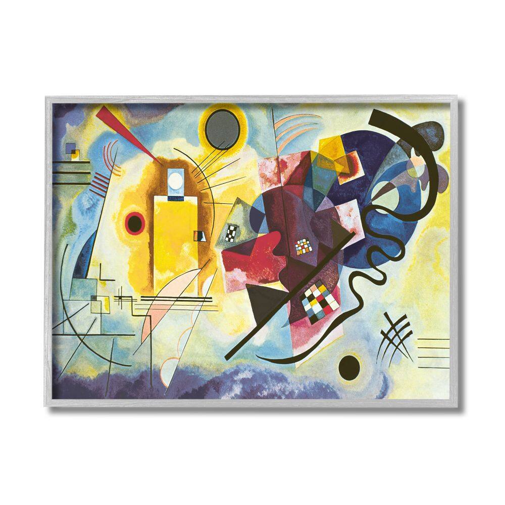 Stupell Industries Classic Kandinsky Abstraction Yellow Red Blue Framed Wall Art