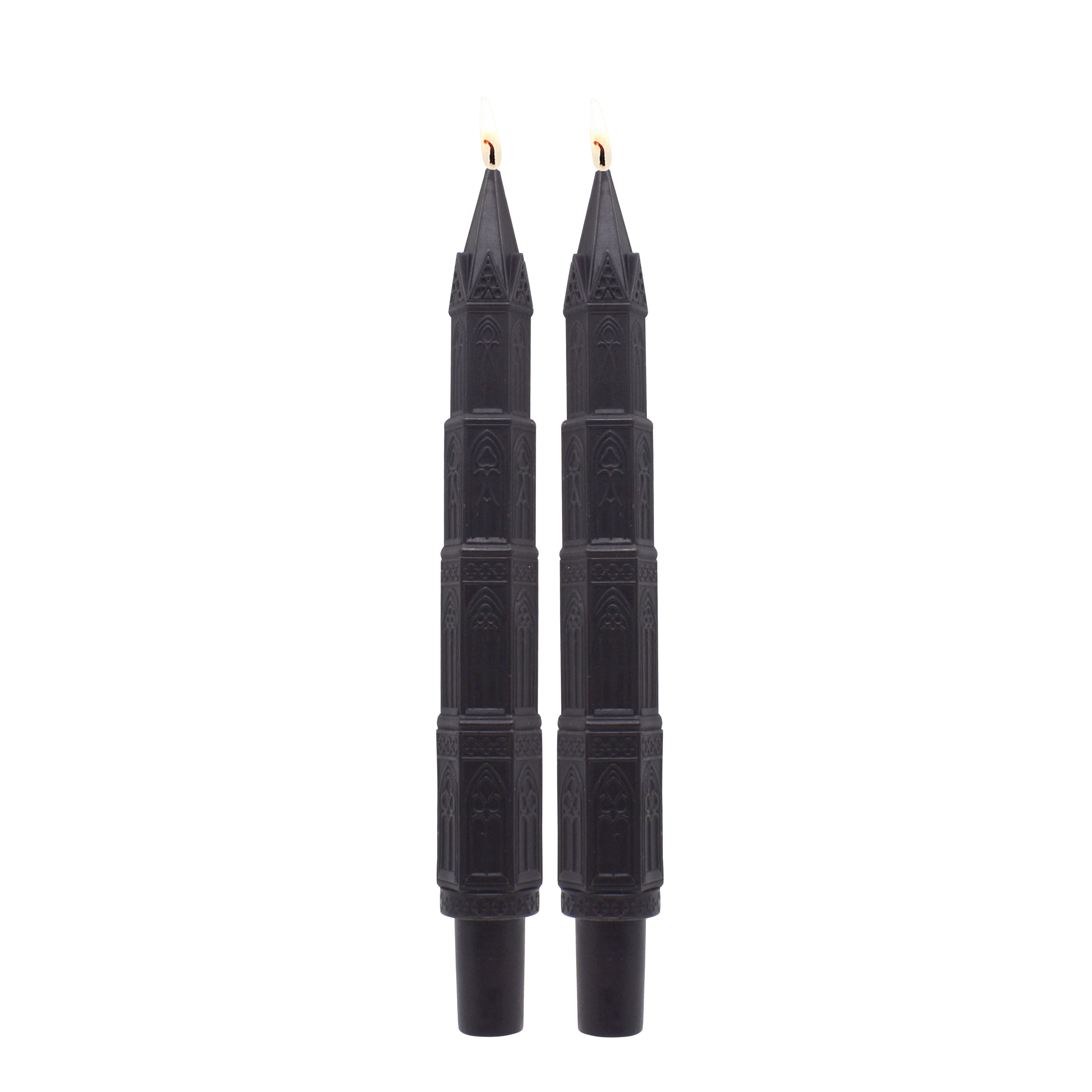 10" Black Cathedral Unscented Taper Candles, 2ct. by Ashland®