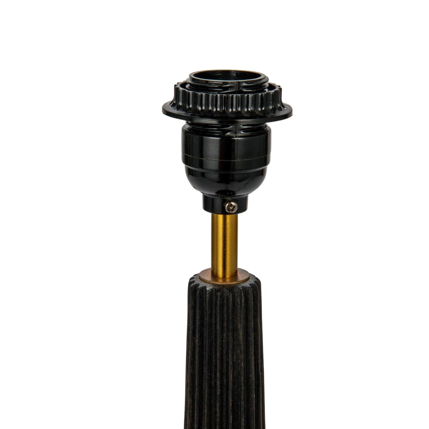 Hello Honey® 24" Black & Natural Mango Wood Pleated Table Lamp with Linen Shade