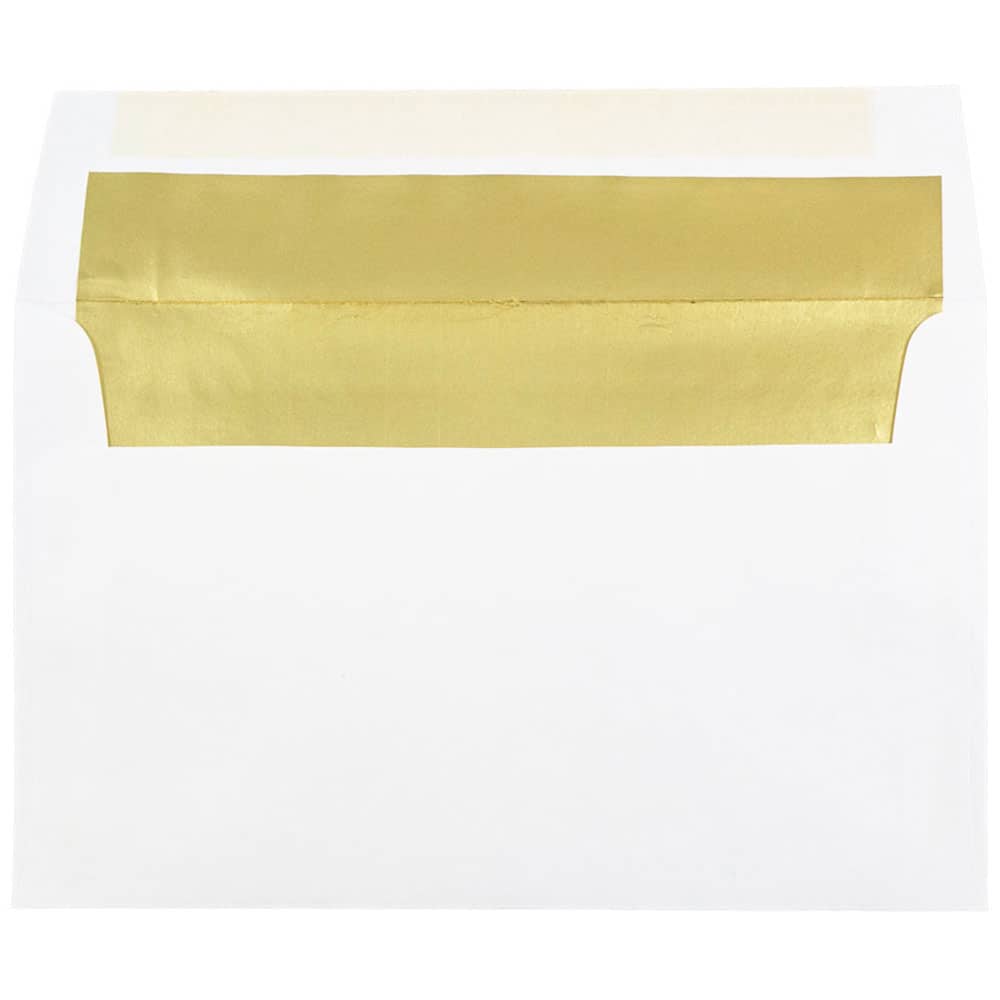 JAM Paper A10 Gold Foil Lined Invitation Envelopes