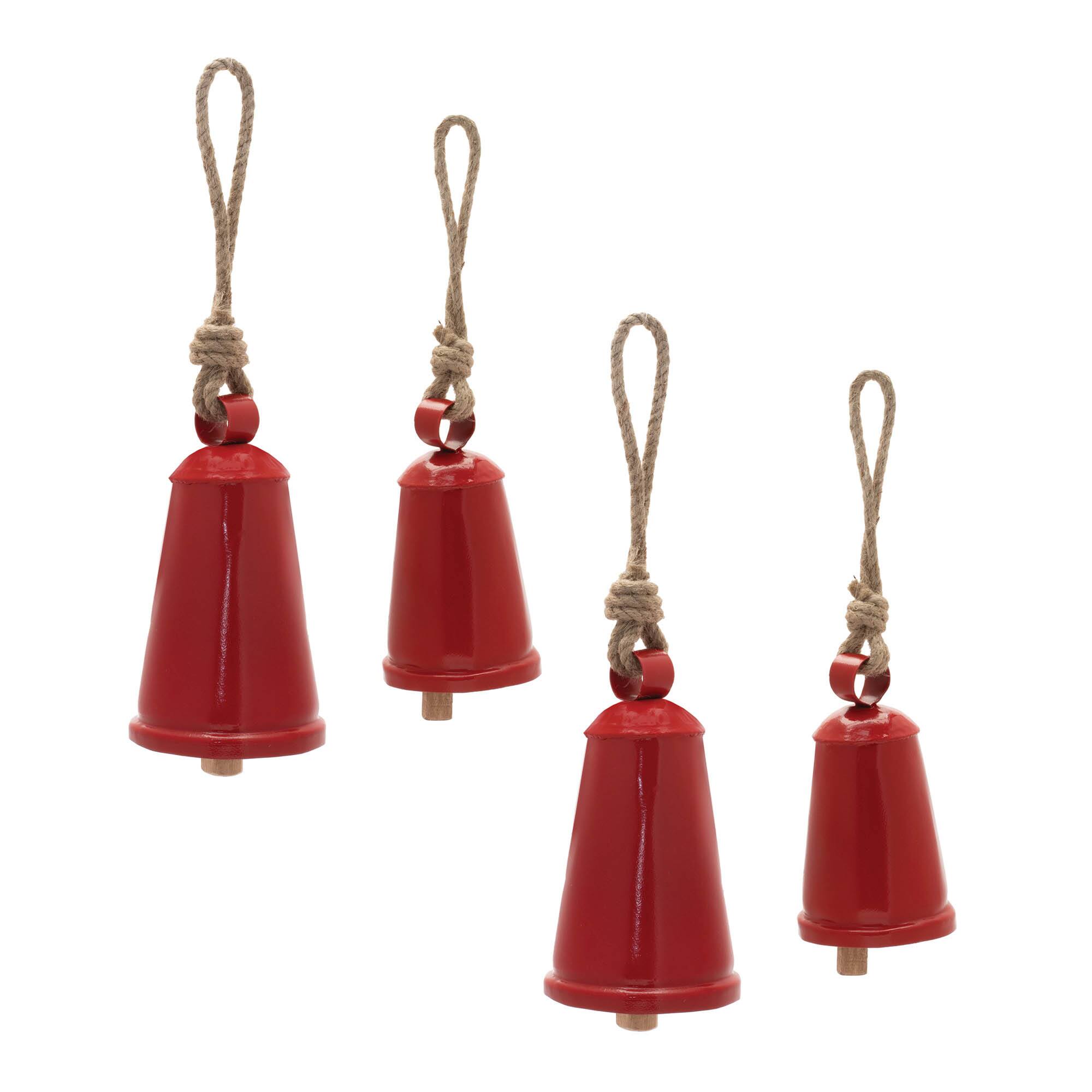 Rustic Metal Bell Ornament Set