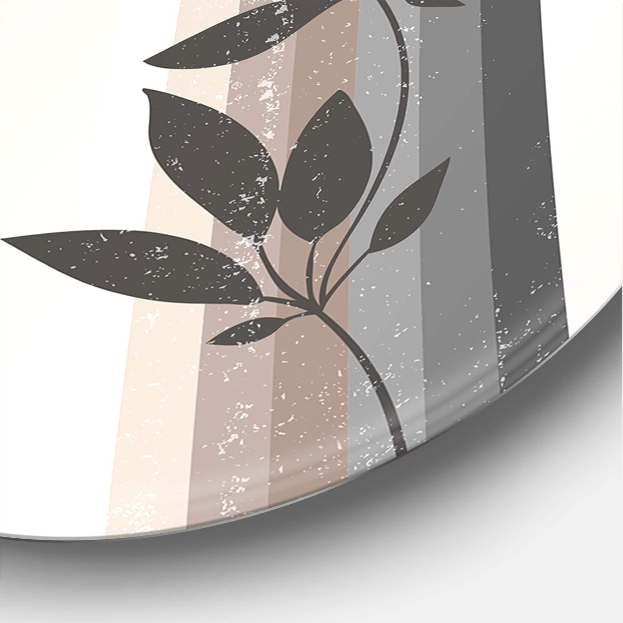 Designart - Abstract Rainbow Sun and Moon In Earth Tones III - Modern Metal Circle Wall Art