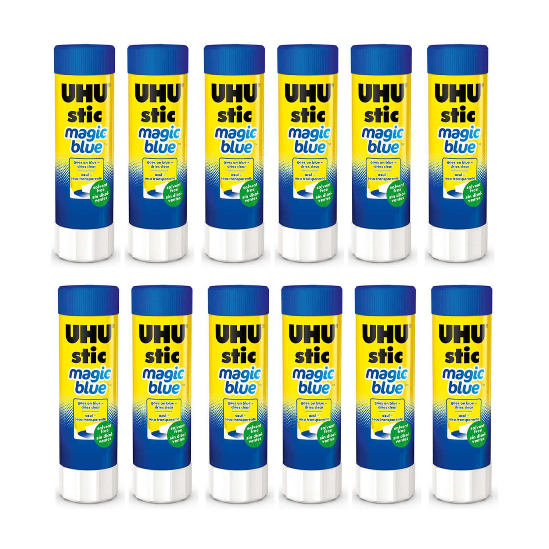 STAEDTLER® Magic Blue Dries Clear UHU Glue Sticks, 12ct.