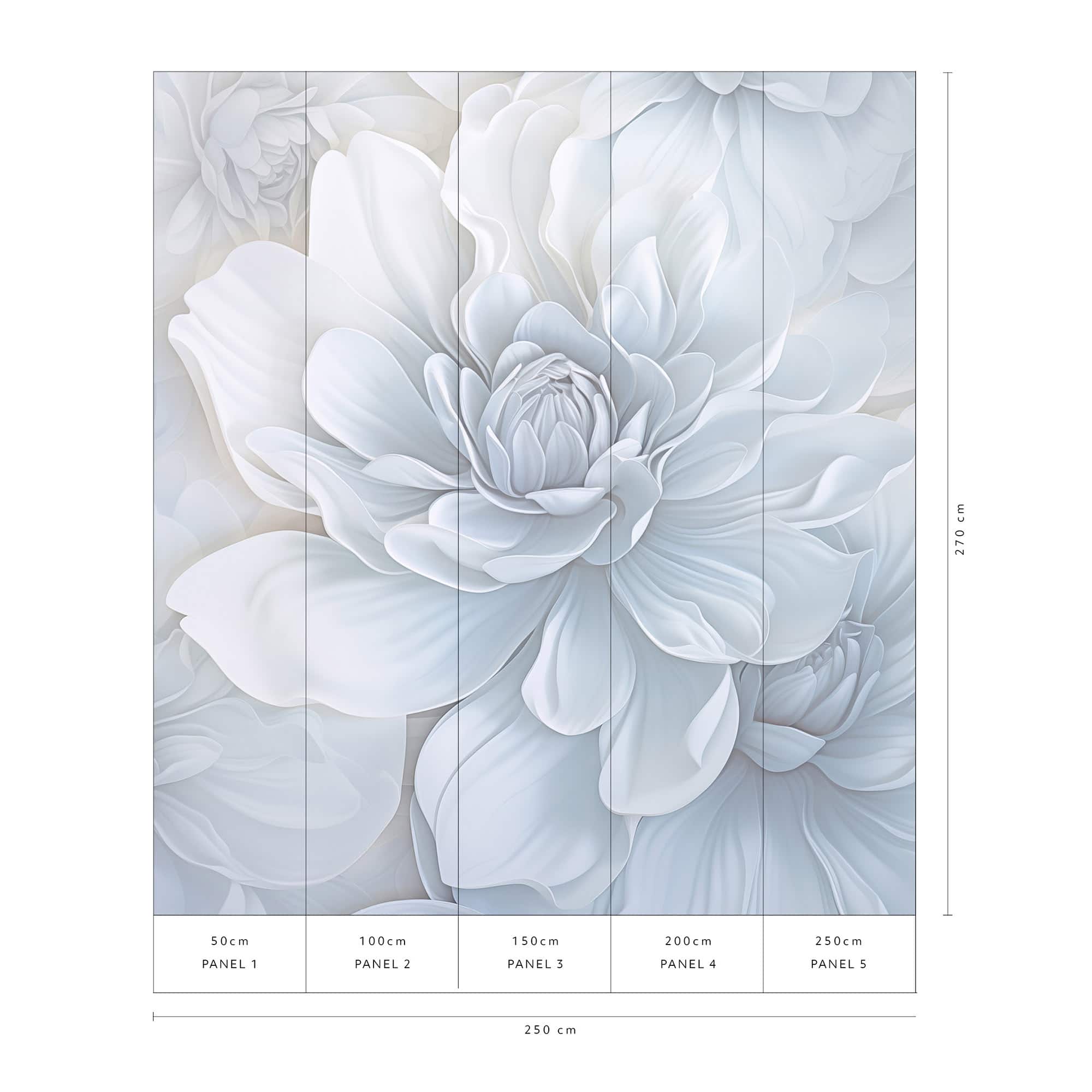 Designs Direct Pale Floral Beauty Gray Wall Mural