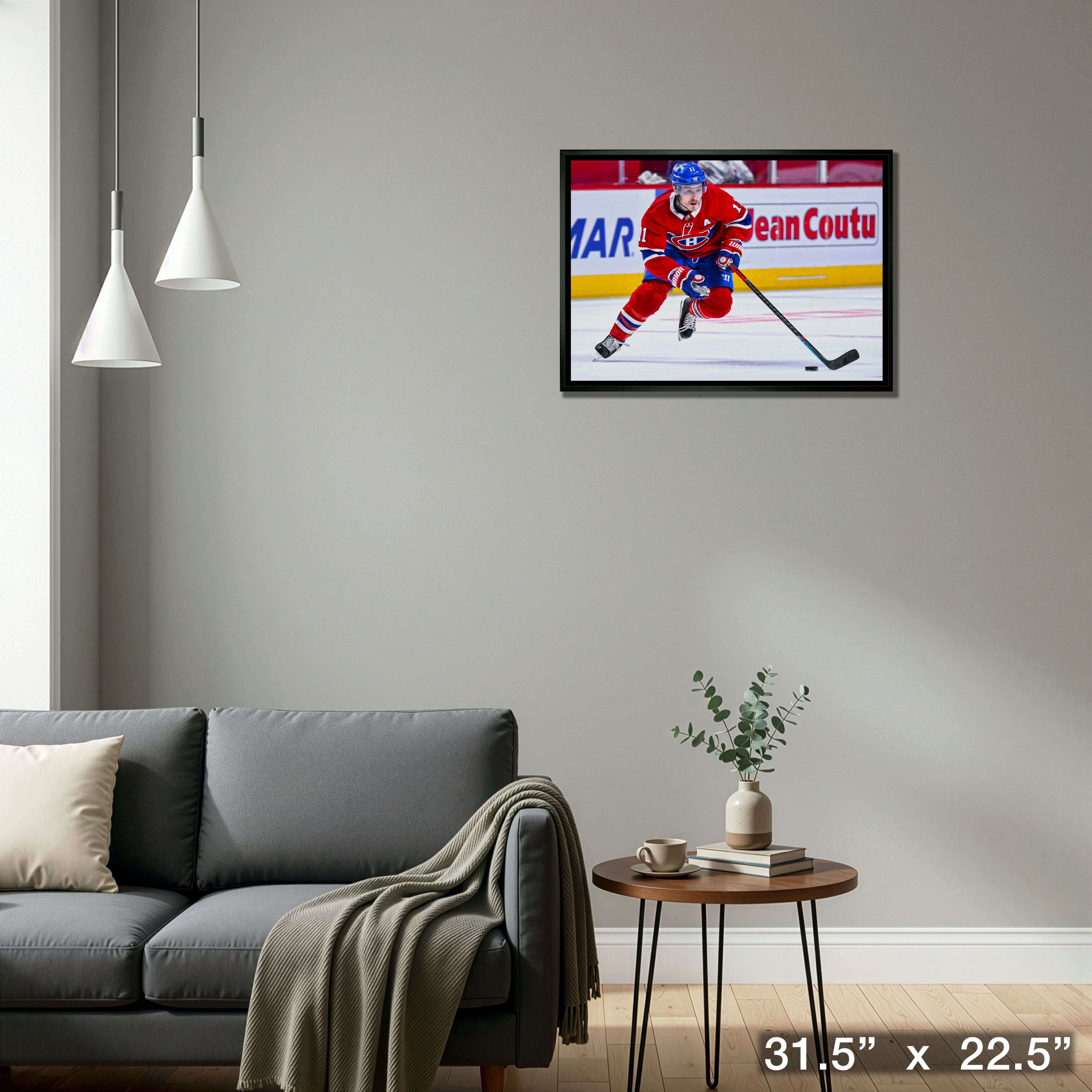 Brendan Gallagher Montreal Canadiens Framed 20" x 29" Skating Canvas 31.5" x 22.5"
