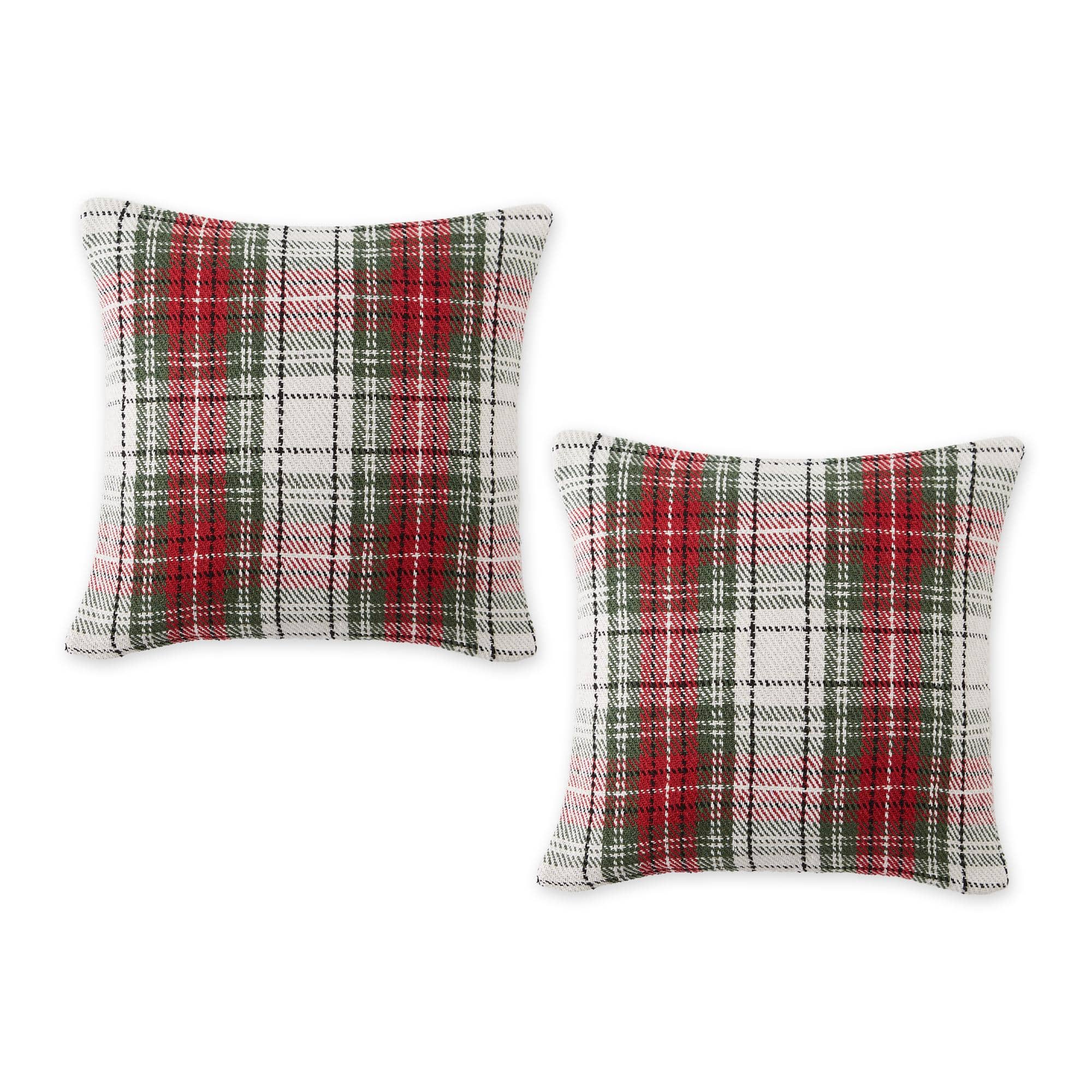 DII® 18"x 18" Plaid Pillow Cover Set