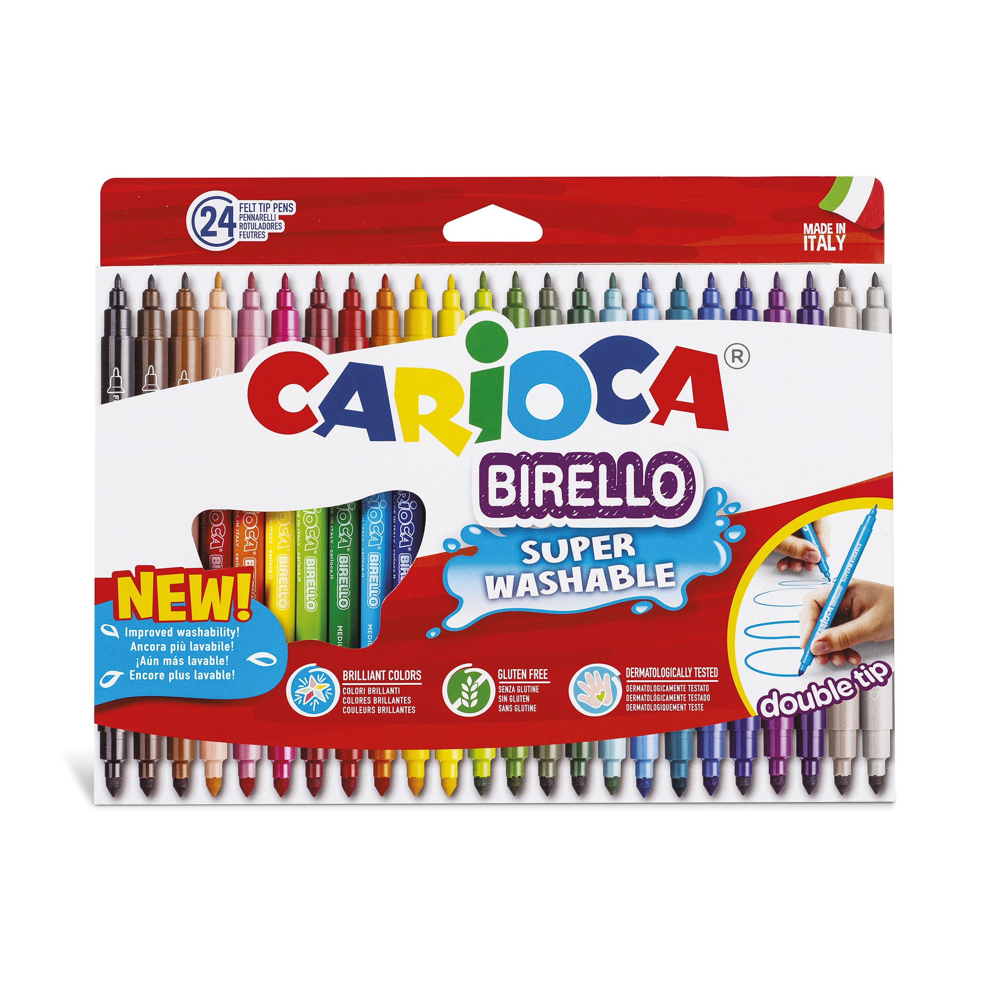 CARIOCA® Birello Washable Double Felt Tip Pen Set