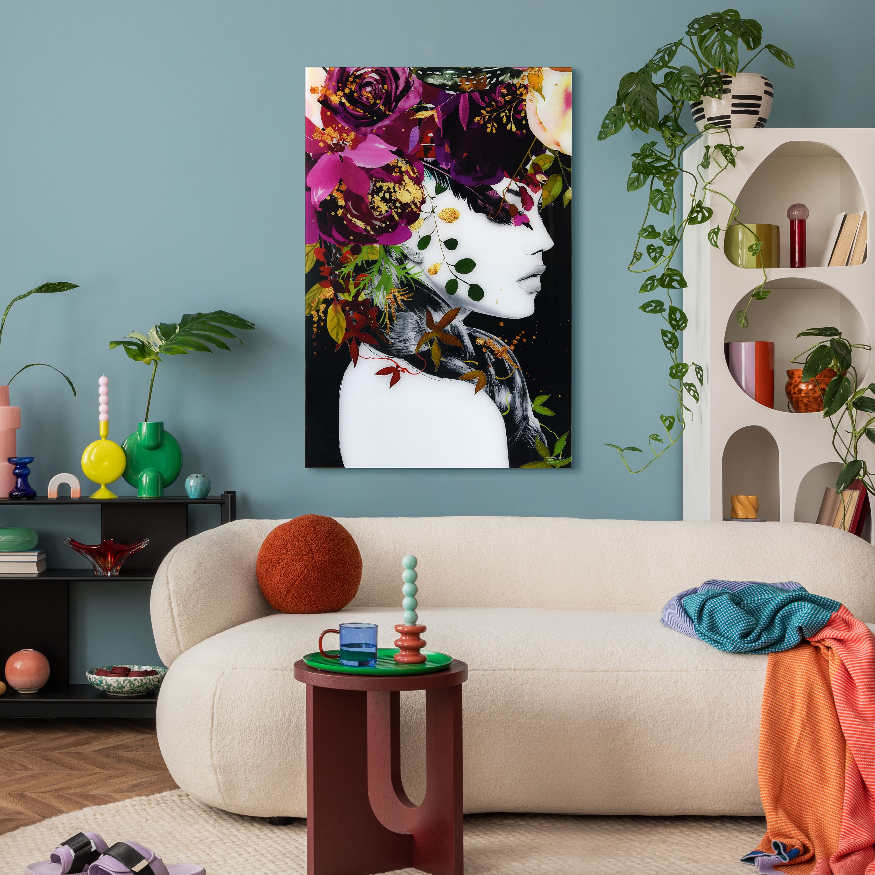 Empire Art Direct 32" x 48" Purple Rain Free Floating Printed Tempered Glass Wall Art