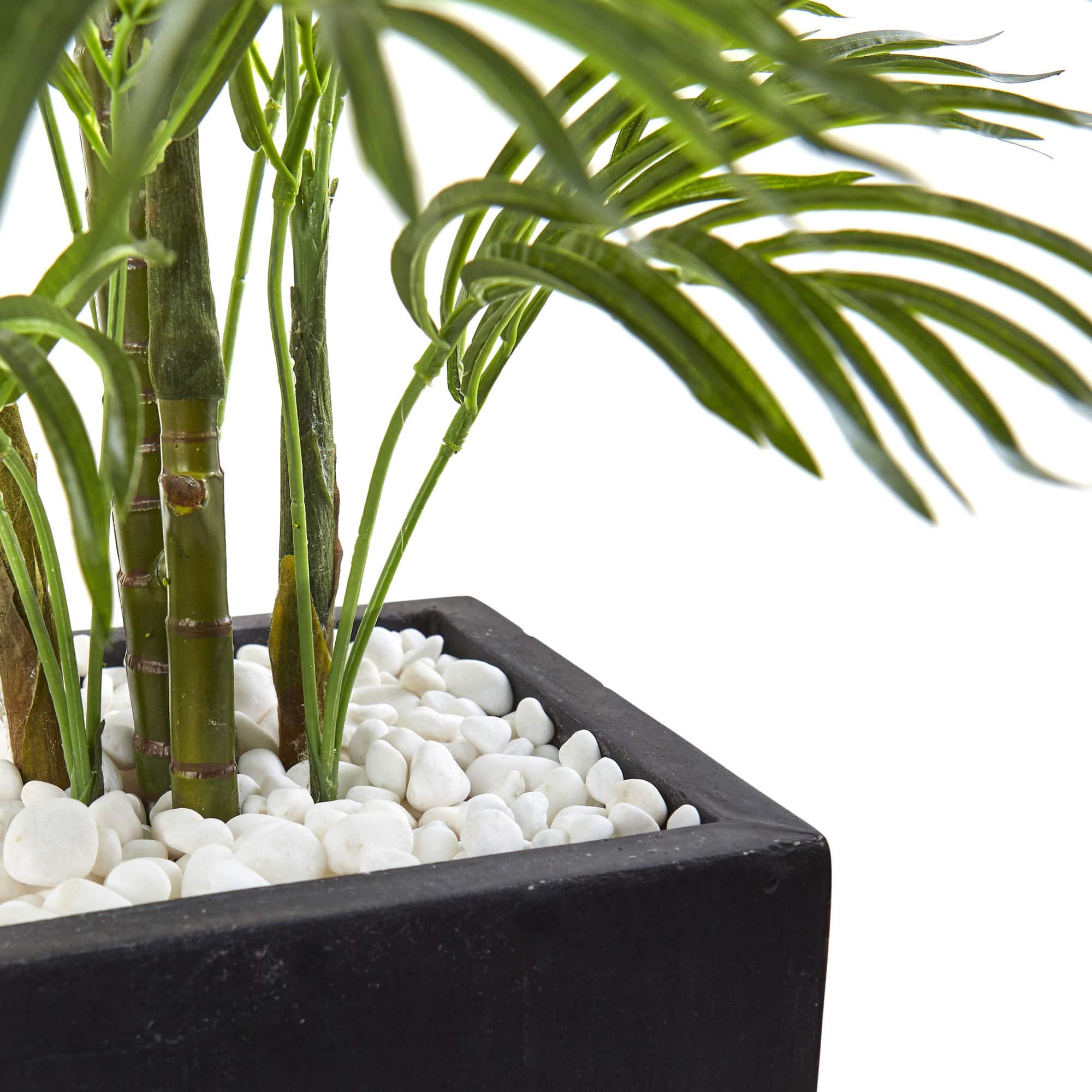 4.5ft. UV Resistant Areca Palm Tree with Black Wash Planter